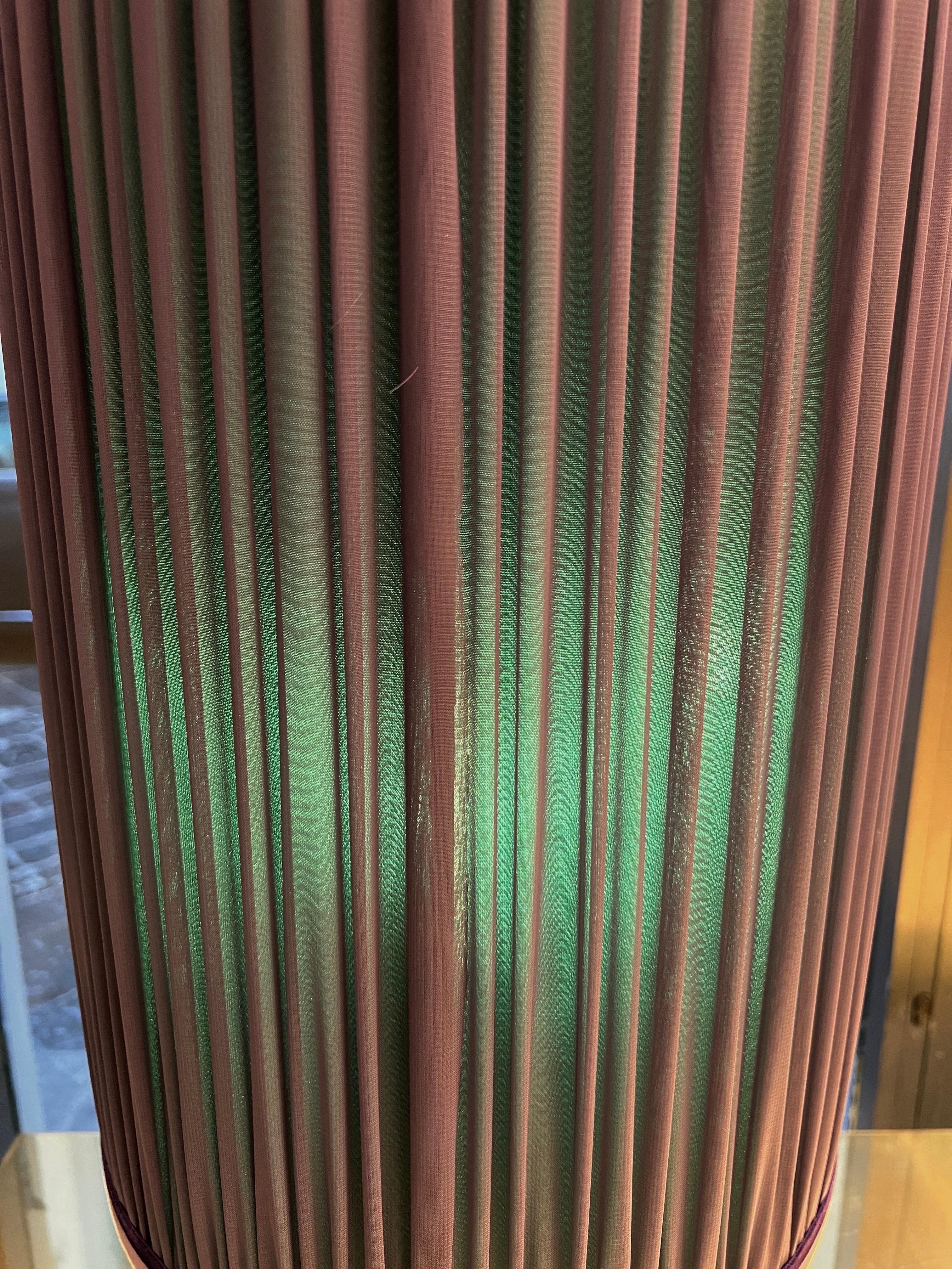 Coppia di lampade da tavolo in vetro di Murano verde smeraldo con i nostri paralumi cuciti a mano 1980 in vendita 4
