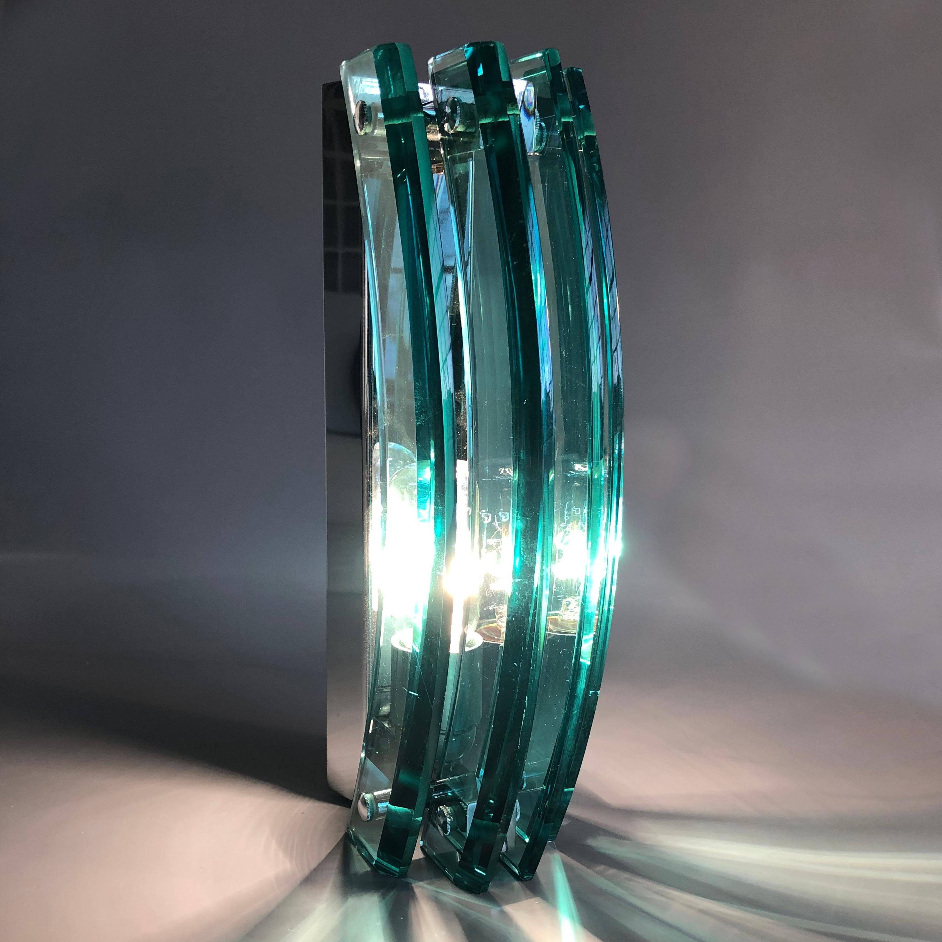 Pair of Emerald Green Murano Glass Wall Lights, Florence Italy 1970s For Sale 11
