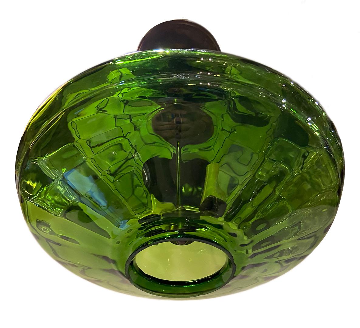 Two Emerald Green Murano Lanterns, Sold Individually In Good Condition In New York, NY