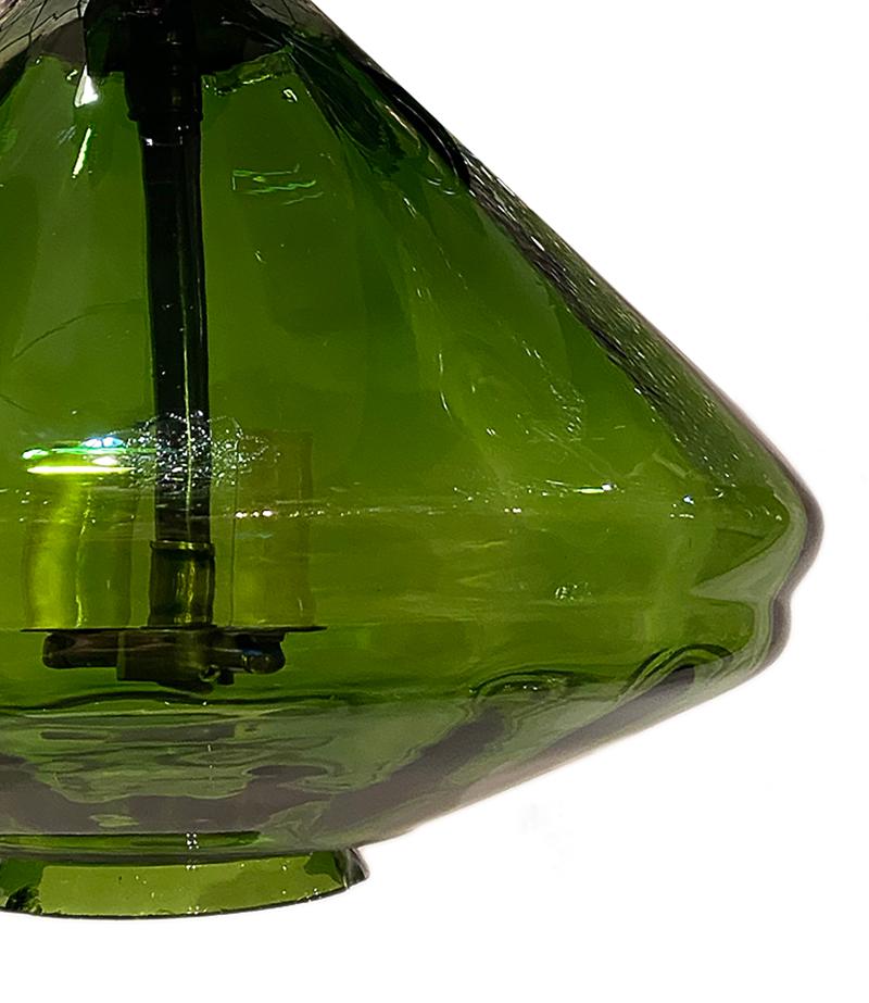 Mid-20th Century Two Emerald Green Murano Lanterns, Sold Individually