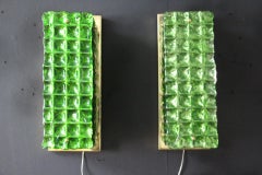 Emerald Green Murano Glass Wall Sconces in Mazzega Style, 2000s, Italy