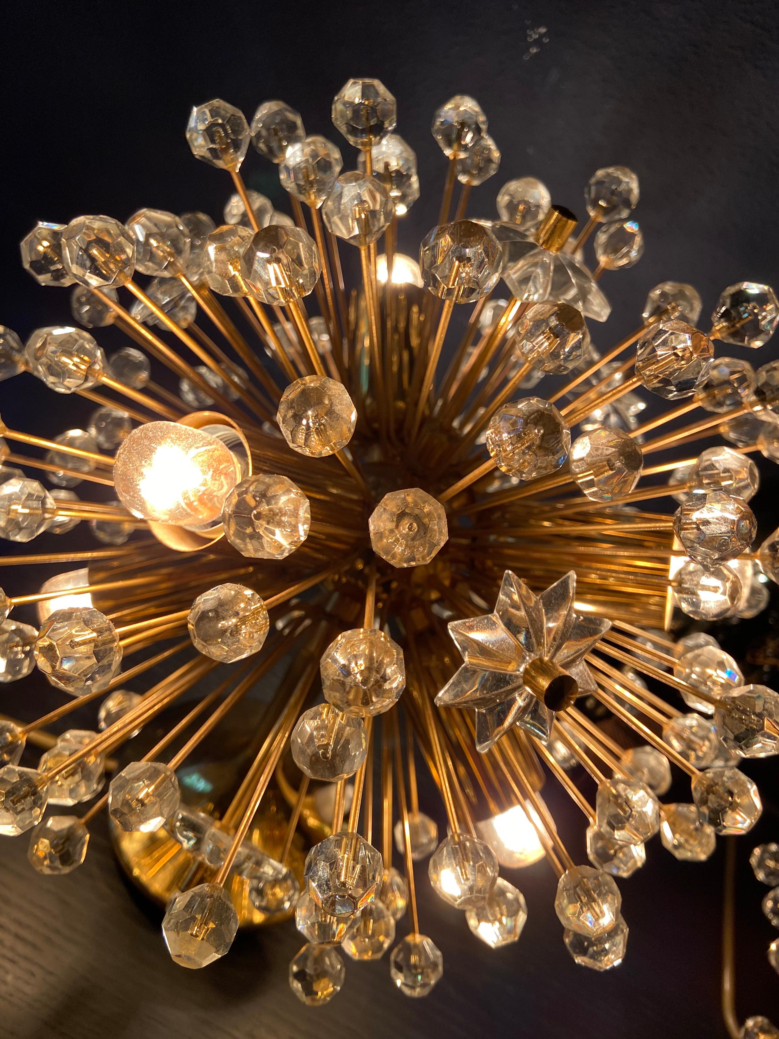 Autrichien Paire de lampes de table Dandelion Sputnik d'Emil Stejnar en vente