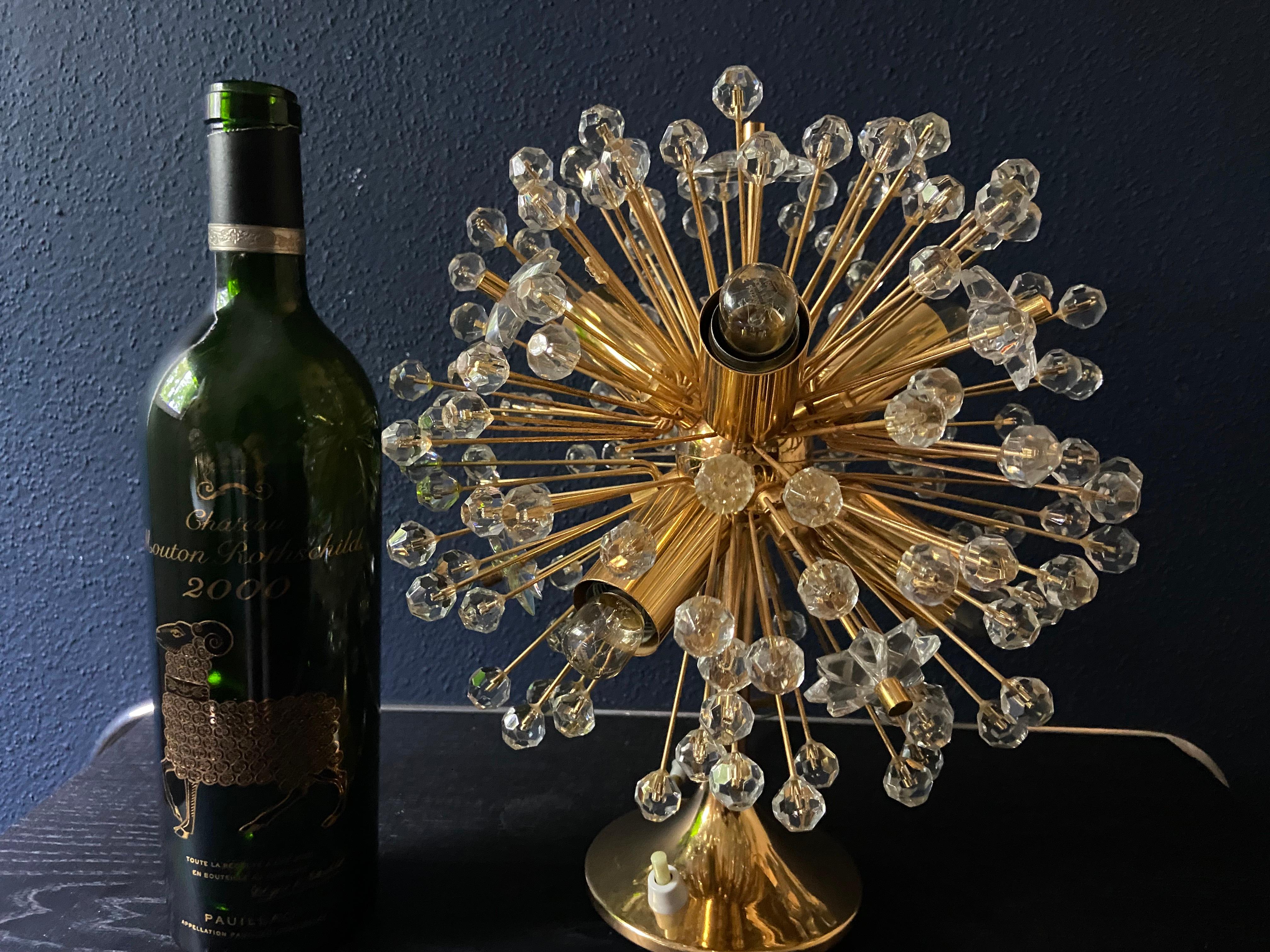 Doré Paire de lampes de table Dandelion Sputnik d'Emil Stejnar en vente