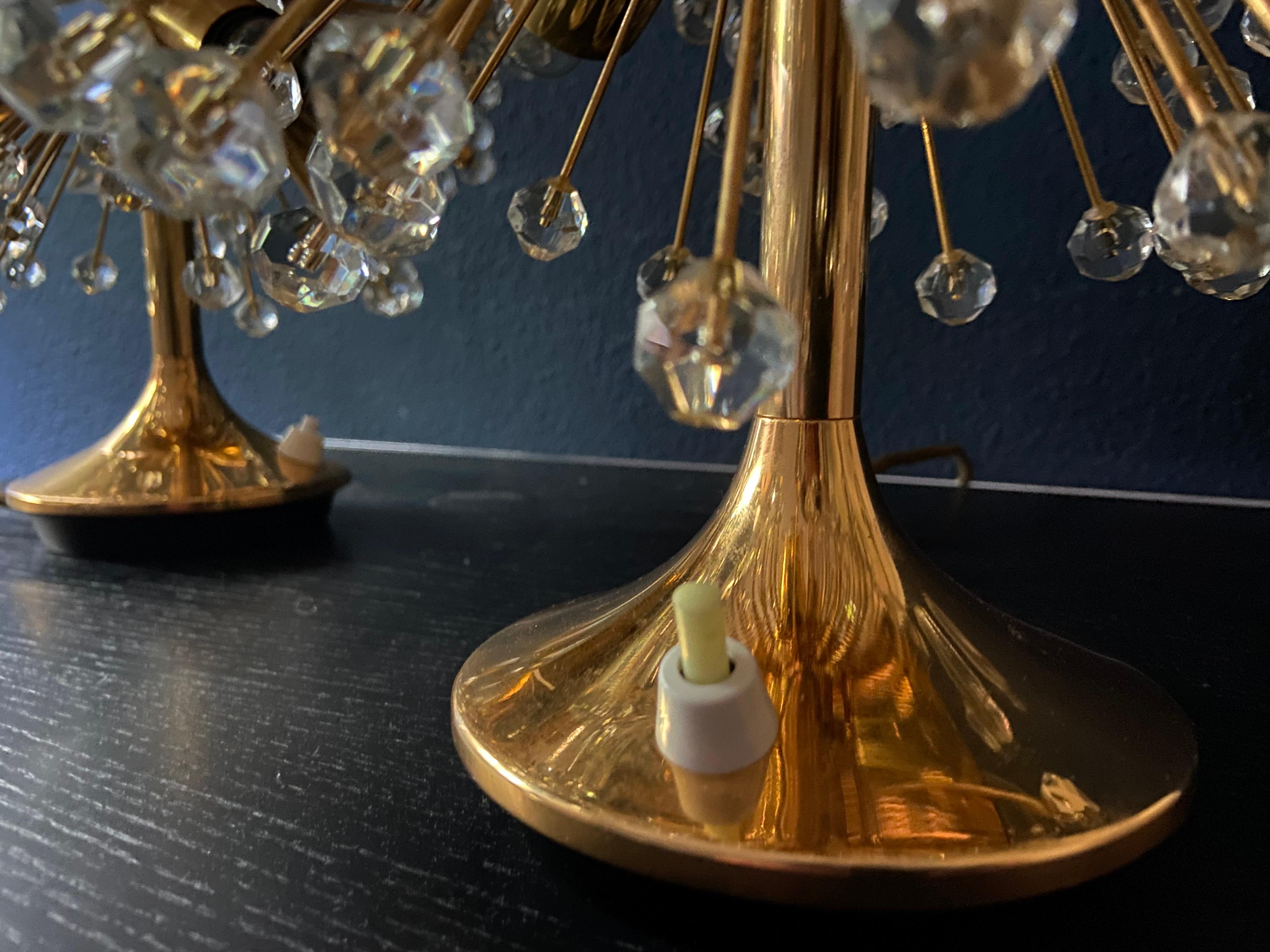 Milieu du XXe siècle Paire de lampes de table Dandelion Sputnik d'Emil Stejnar en vente