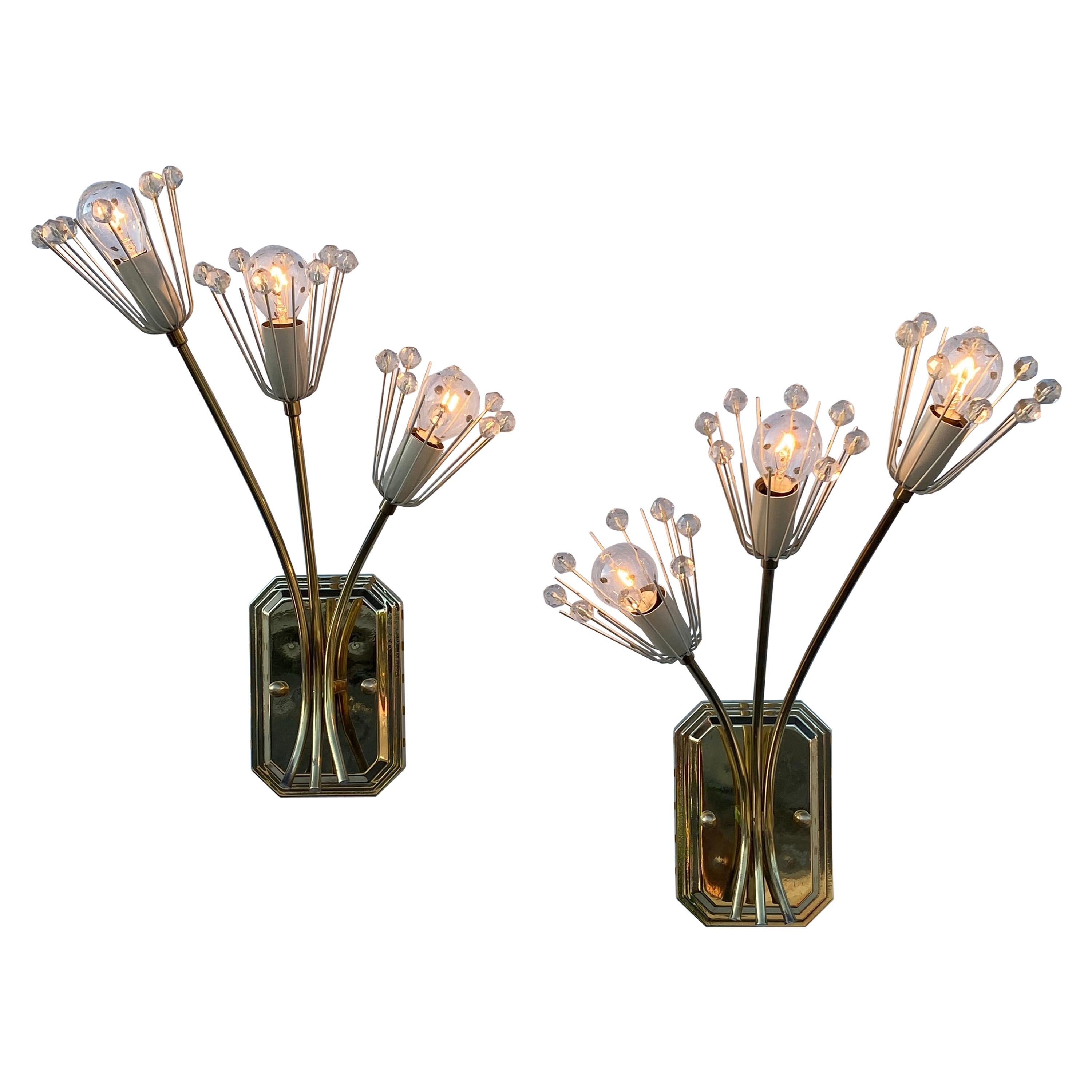 Pair of Emil Stejnar Snowflake Sconces For Sale