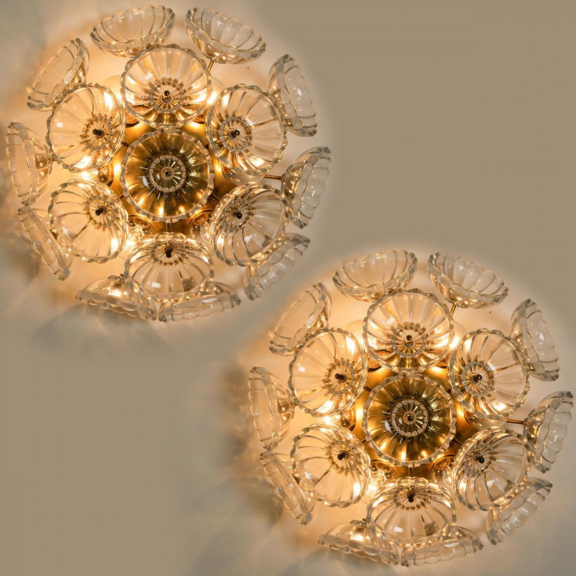 Pair of Emil Stejnar Sputnik Glass Flower Wall Lights, Austria, 1960 For Sale 2