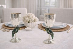 Coppia di calici a forma di pappagallo di Emilia Castillo per Los Castillo, Argento moderno messicano