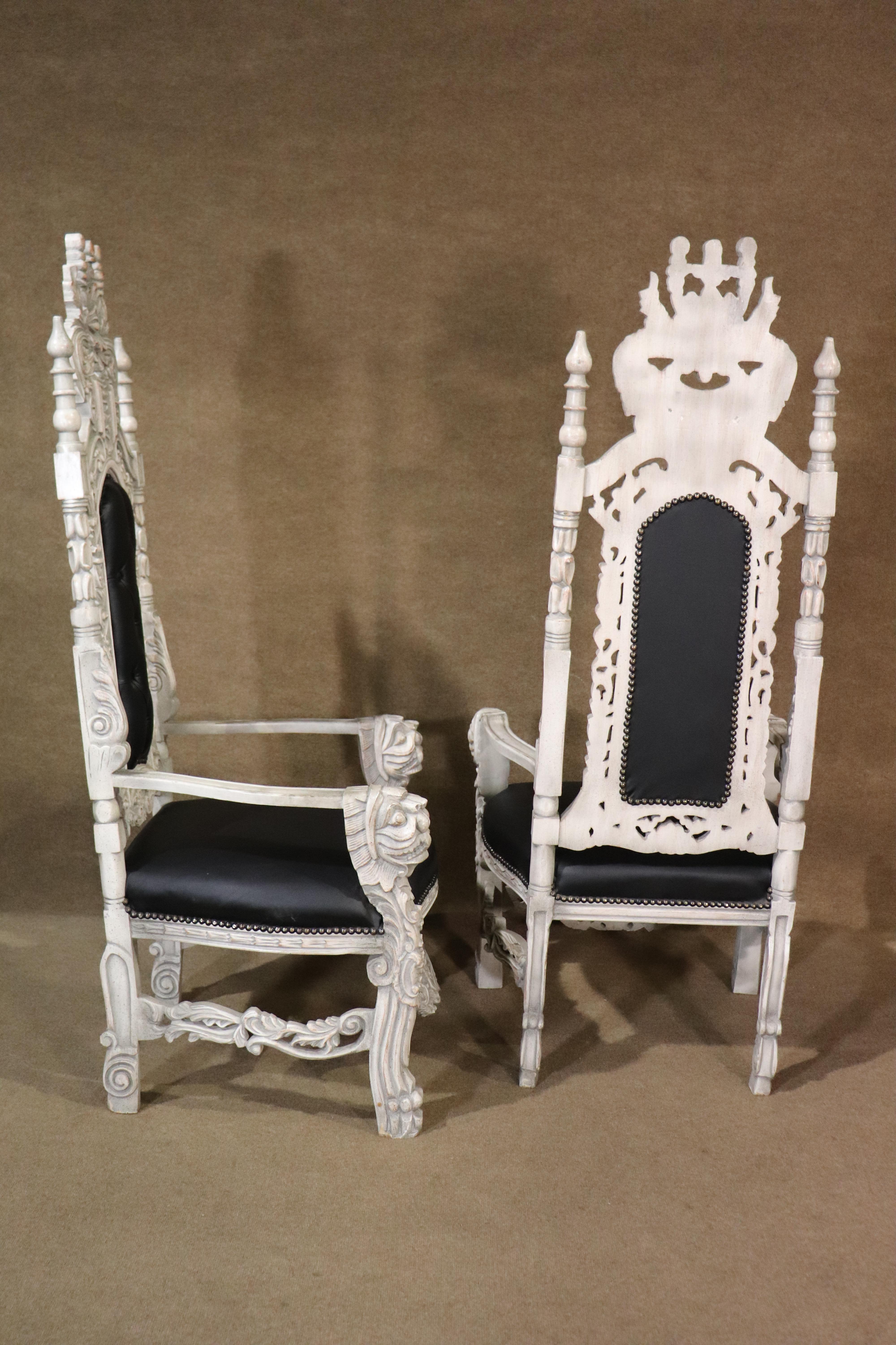 Medieval Pair of Emperor Throne Chairs For Sale