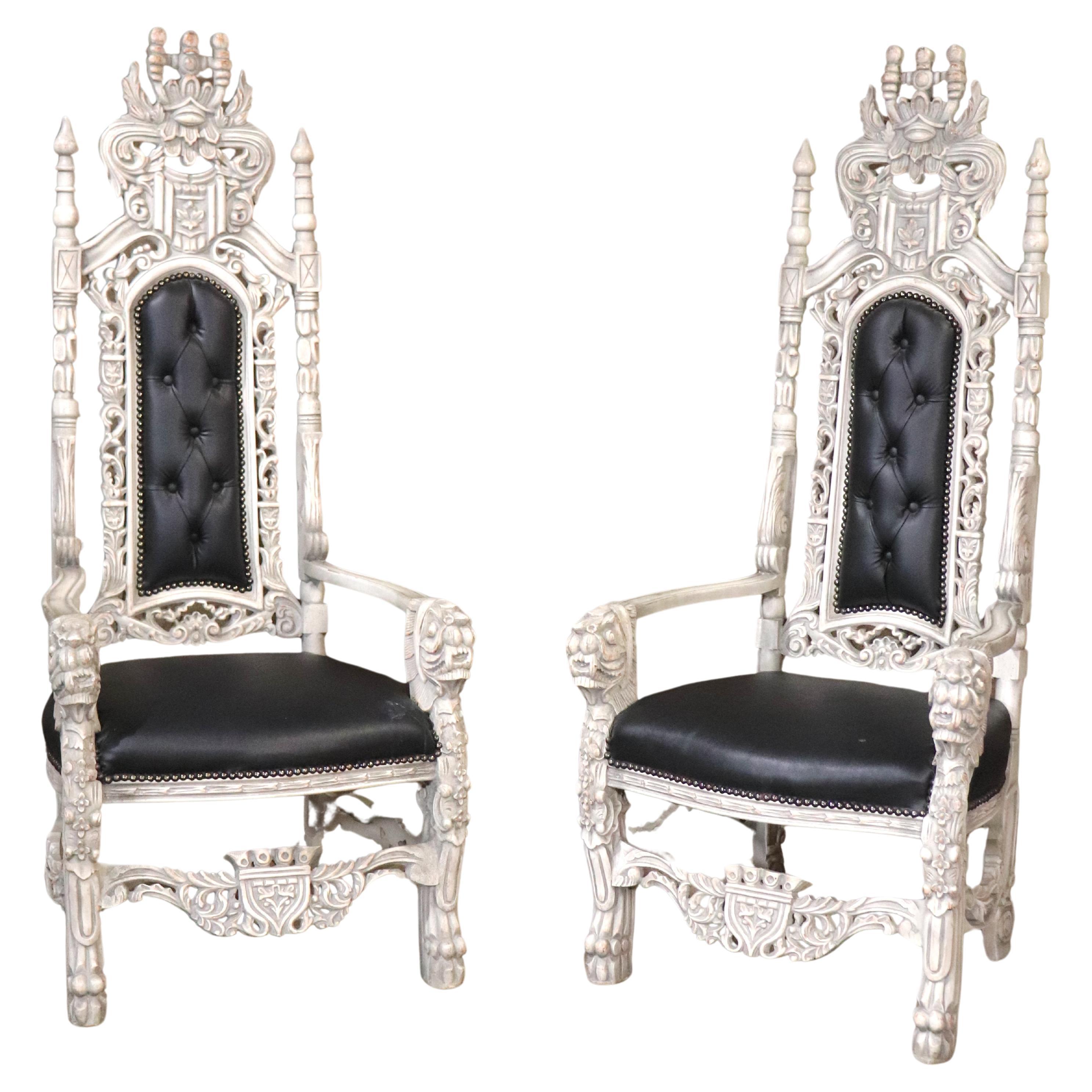 Pair of Emperor Throne Chairs For Sale