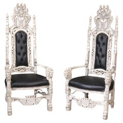 Vintage Pair of Emperor Throne Chairs