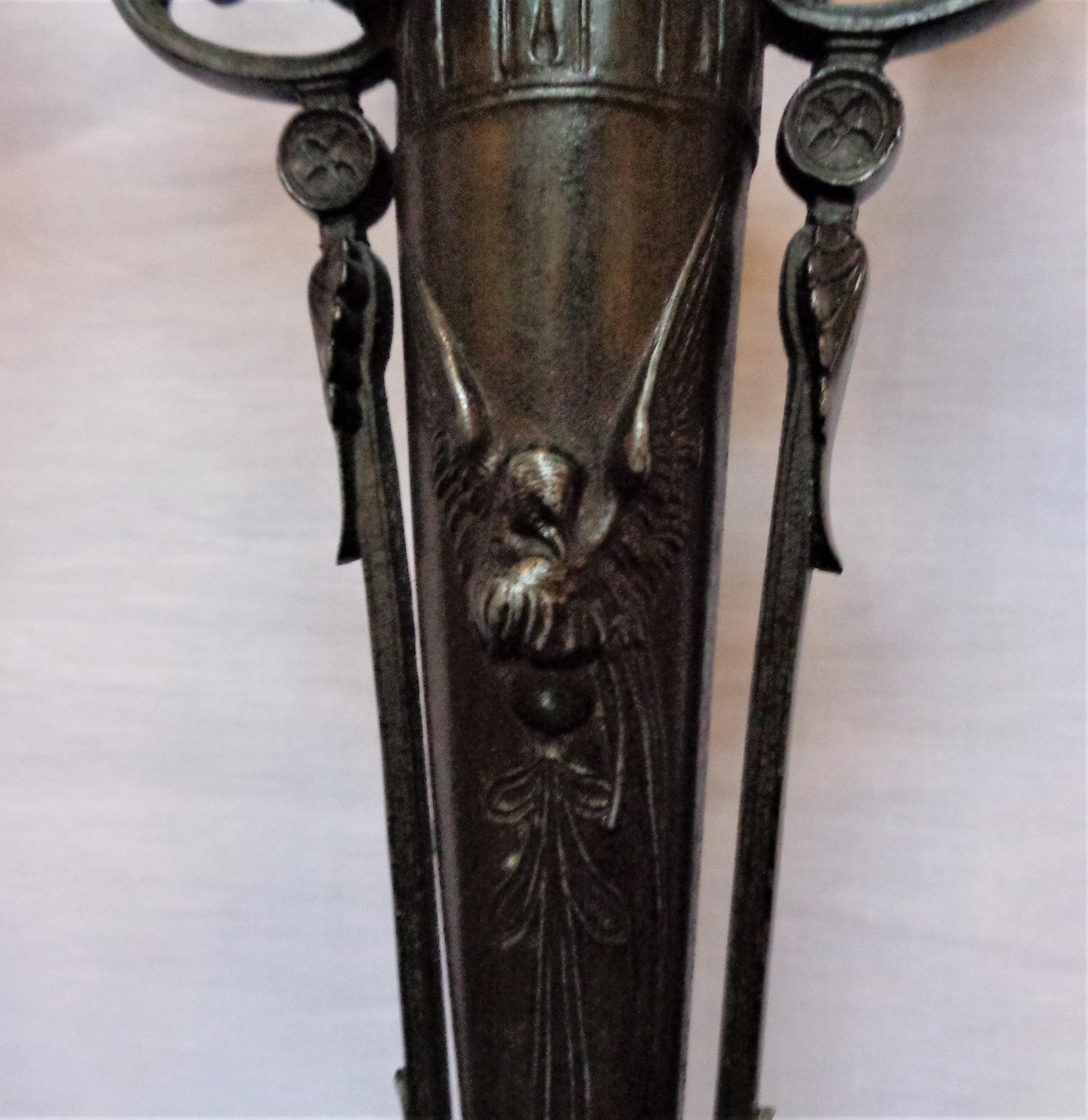 French Design, Empire, Candelabras, Patinated Bronze, France, 19th C. For Sale 8