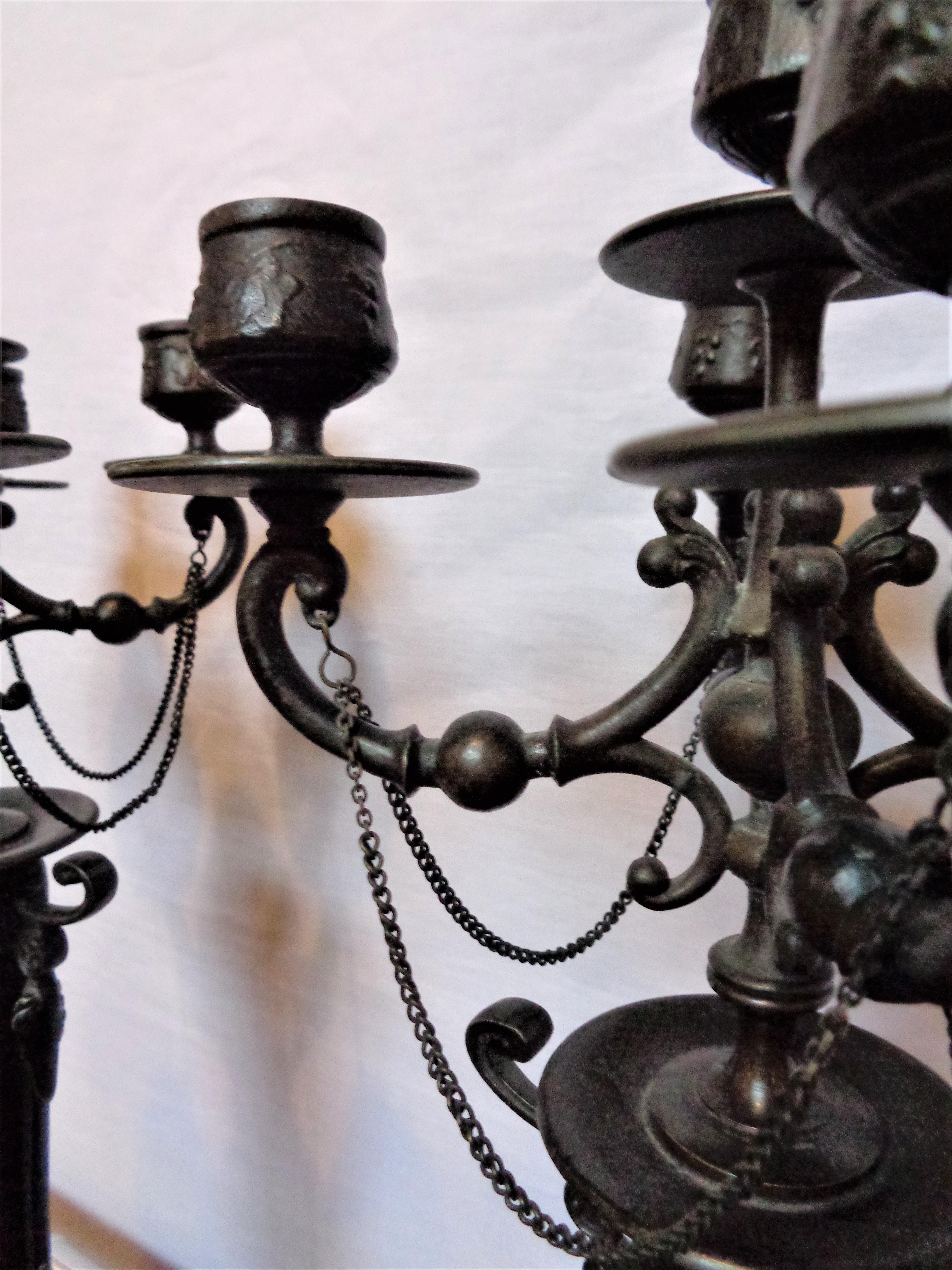 French Design, Empire, Candelabras, Patinated Bronze, France, 19th C. For Sale 3