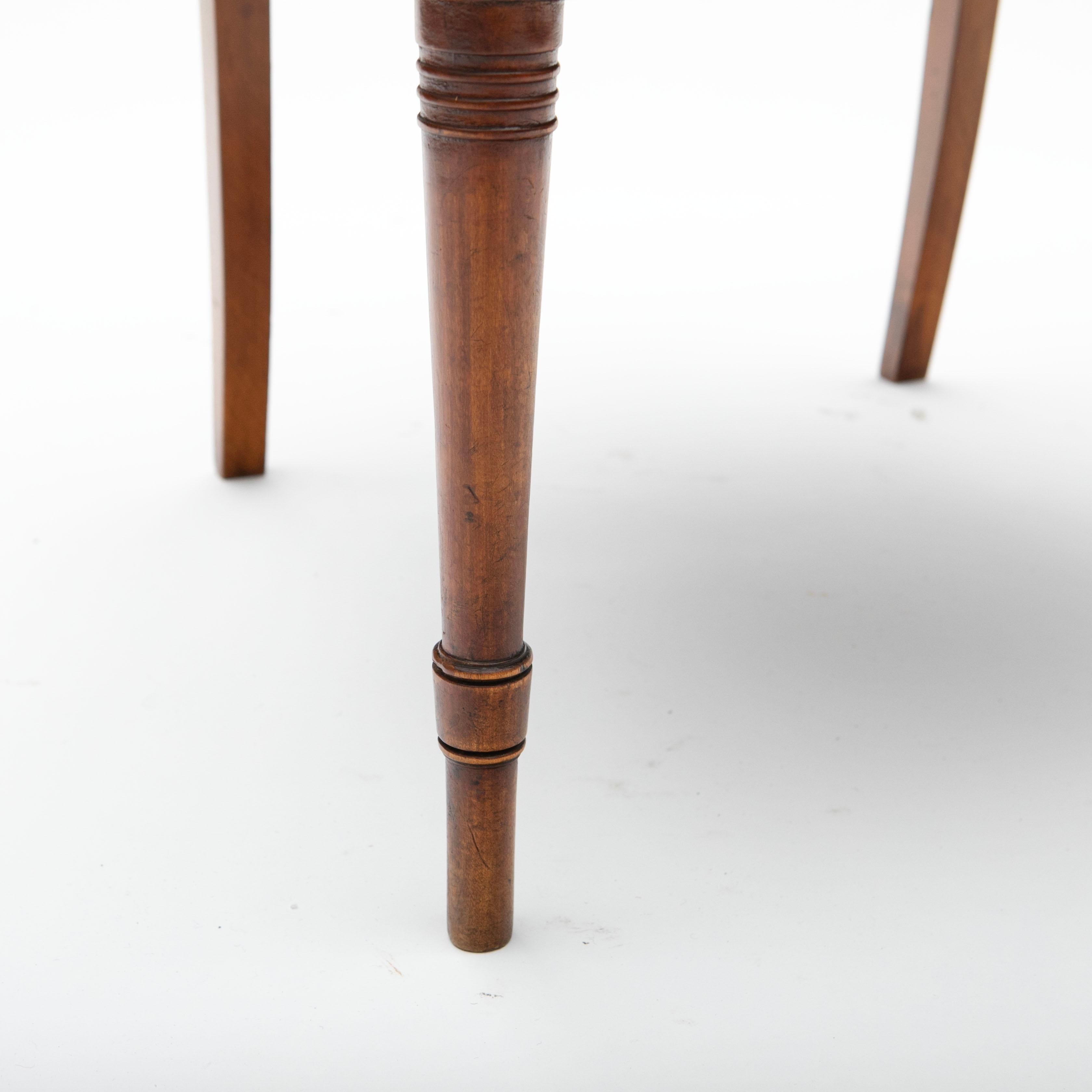 Paire de fauteuils Empire en bouleau et acajou avec incrustations et tapisserie en lin ivoire en vente 4