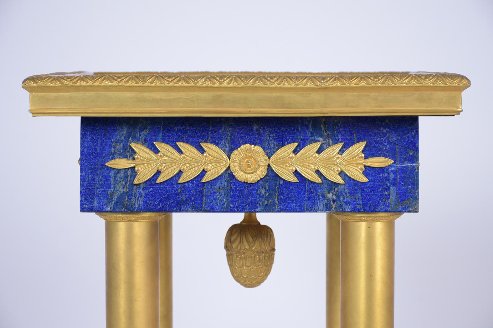 Pair of  French Lapis Lazuli Empire Pedestals 1