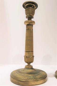 Pair of Empire Bronze Candlesticks