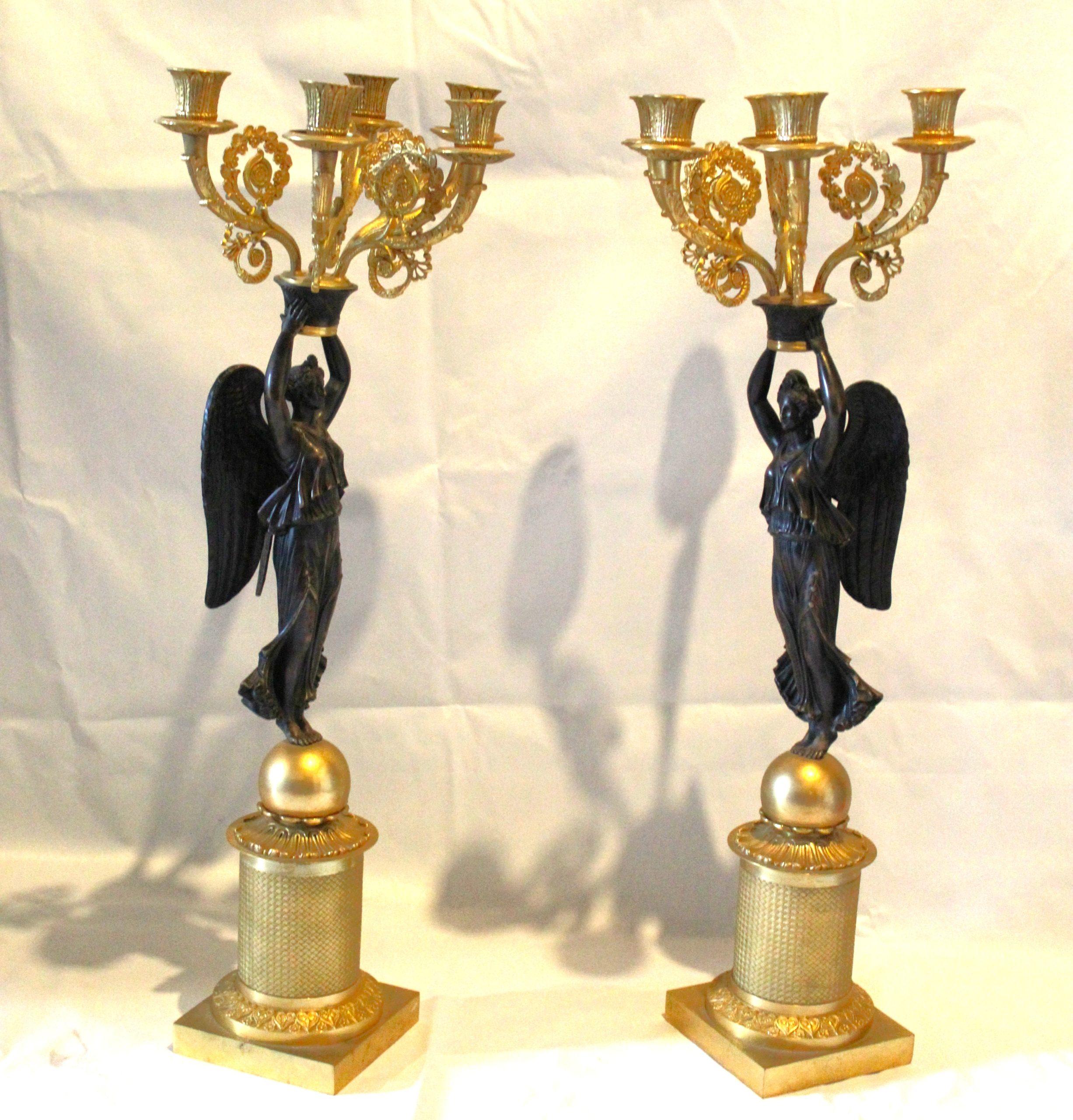 Unknown Pair of empire candelabra For Sale
