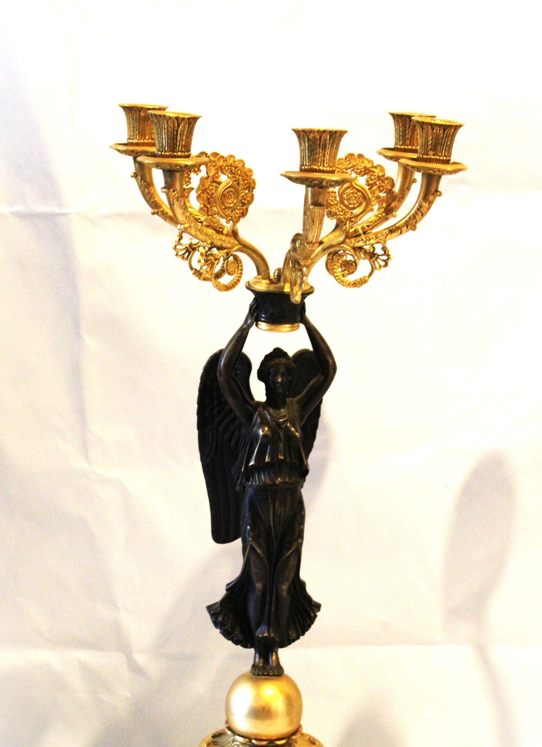 Pair of empire candelabra In Good Condition For Sale In Rome, IT