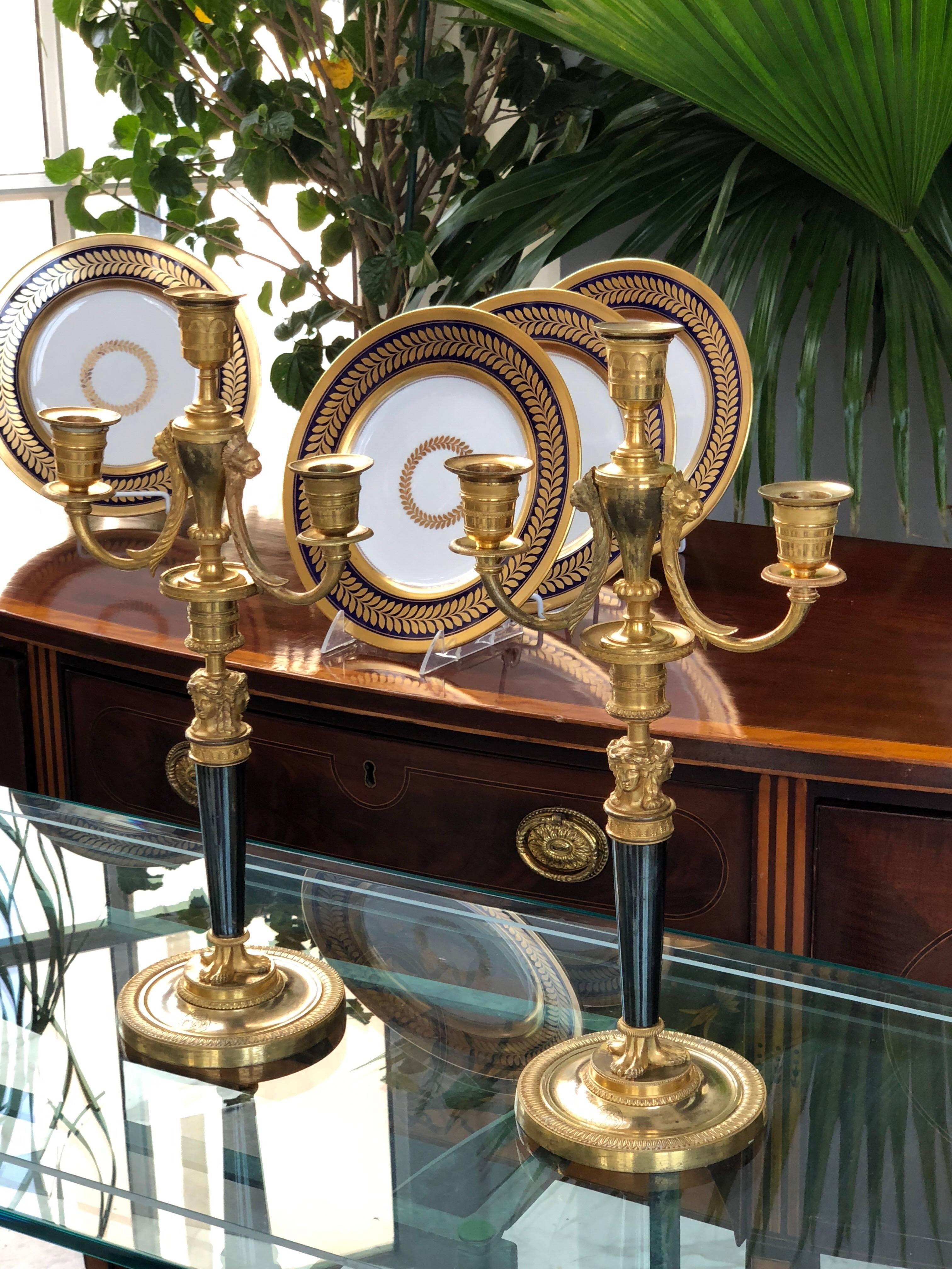 Pair of Empire Candelabra In Good Condition In New Haven, CT