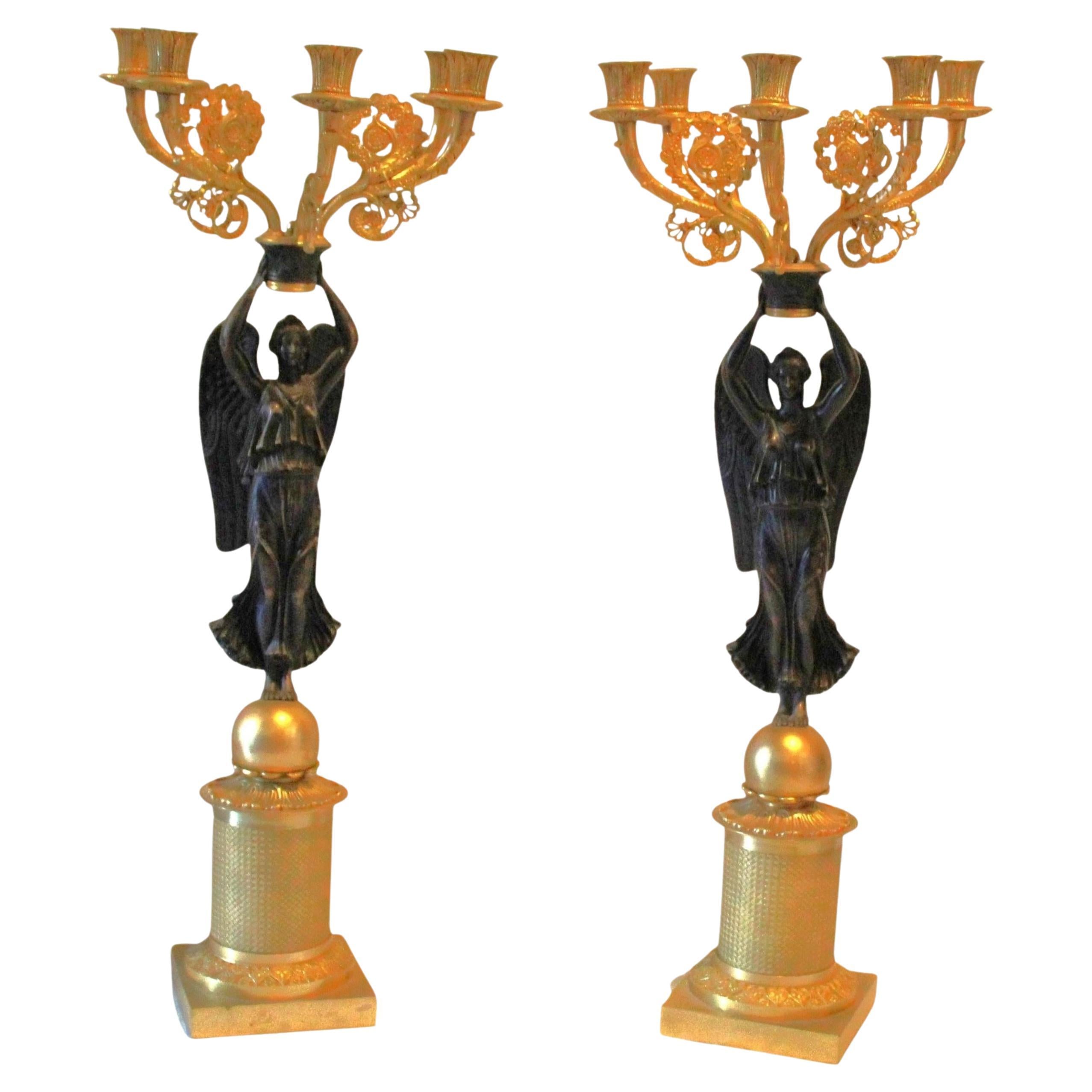 Pair of empire candelabra For Sale