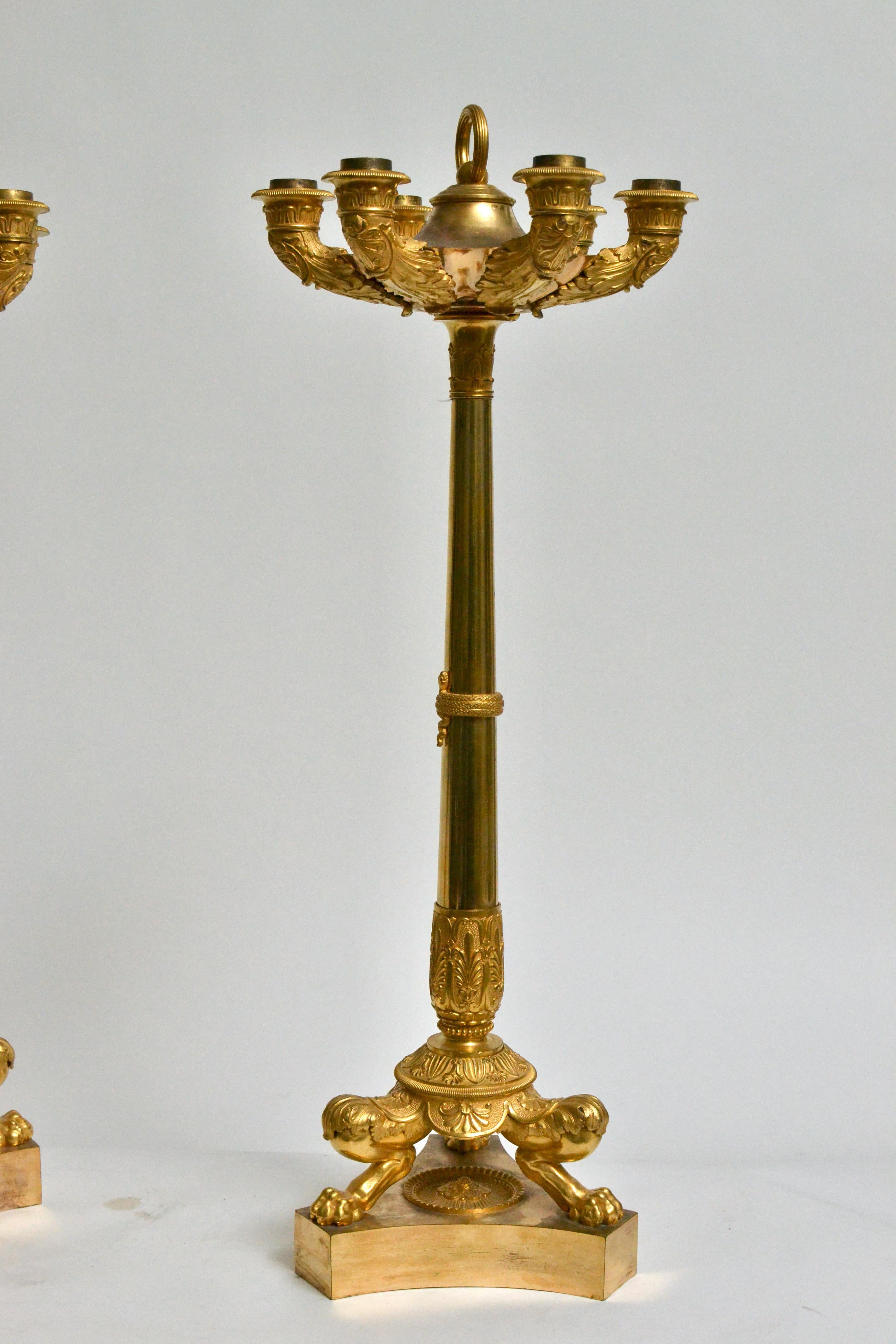 French Pair of Empire Candelabra, France, circa 1825