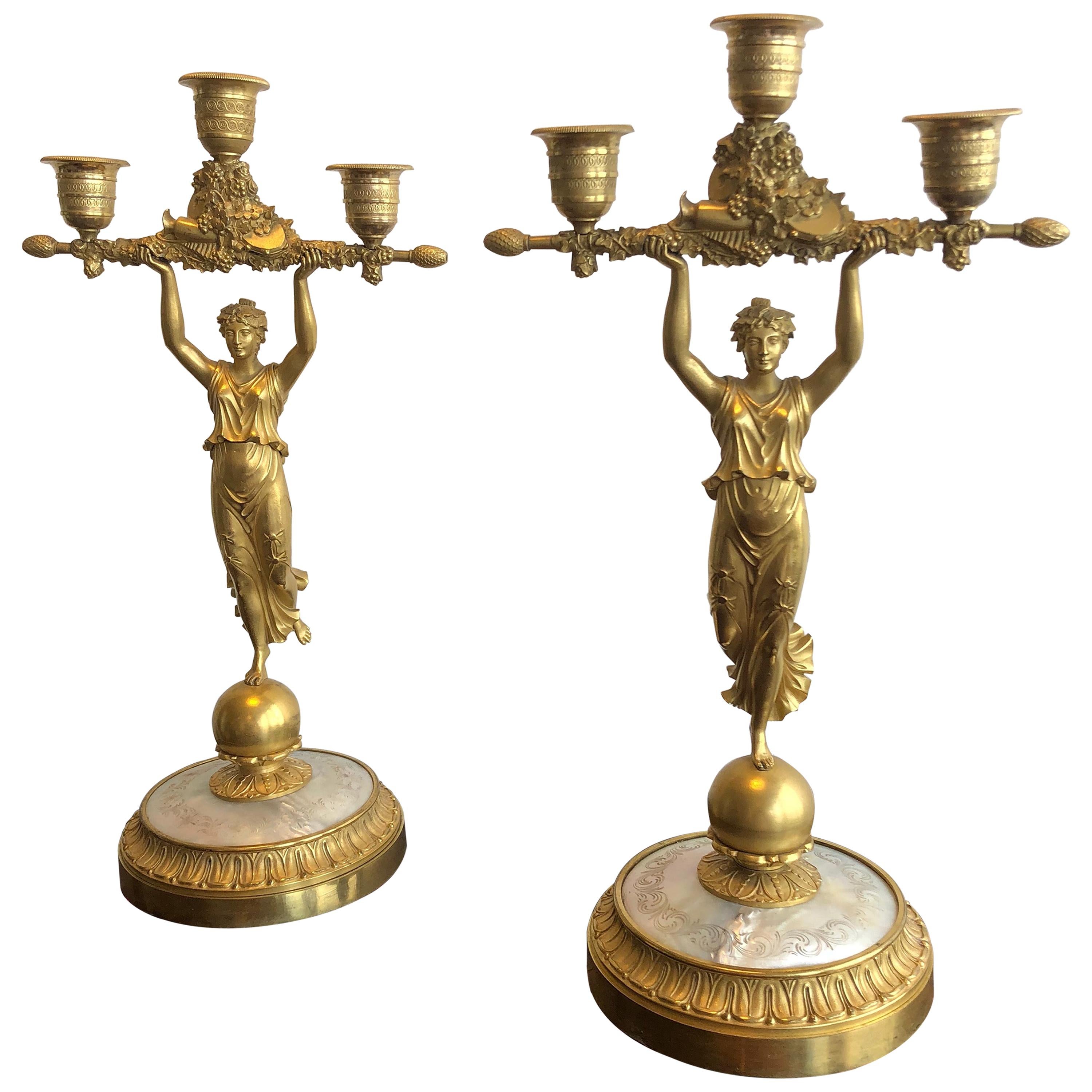 Pair of Empire Candelabra, French, circa 1810