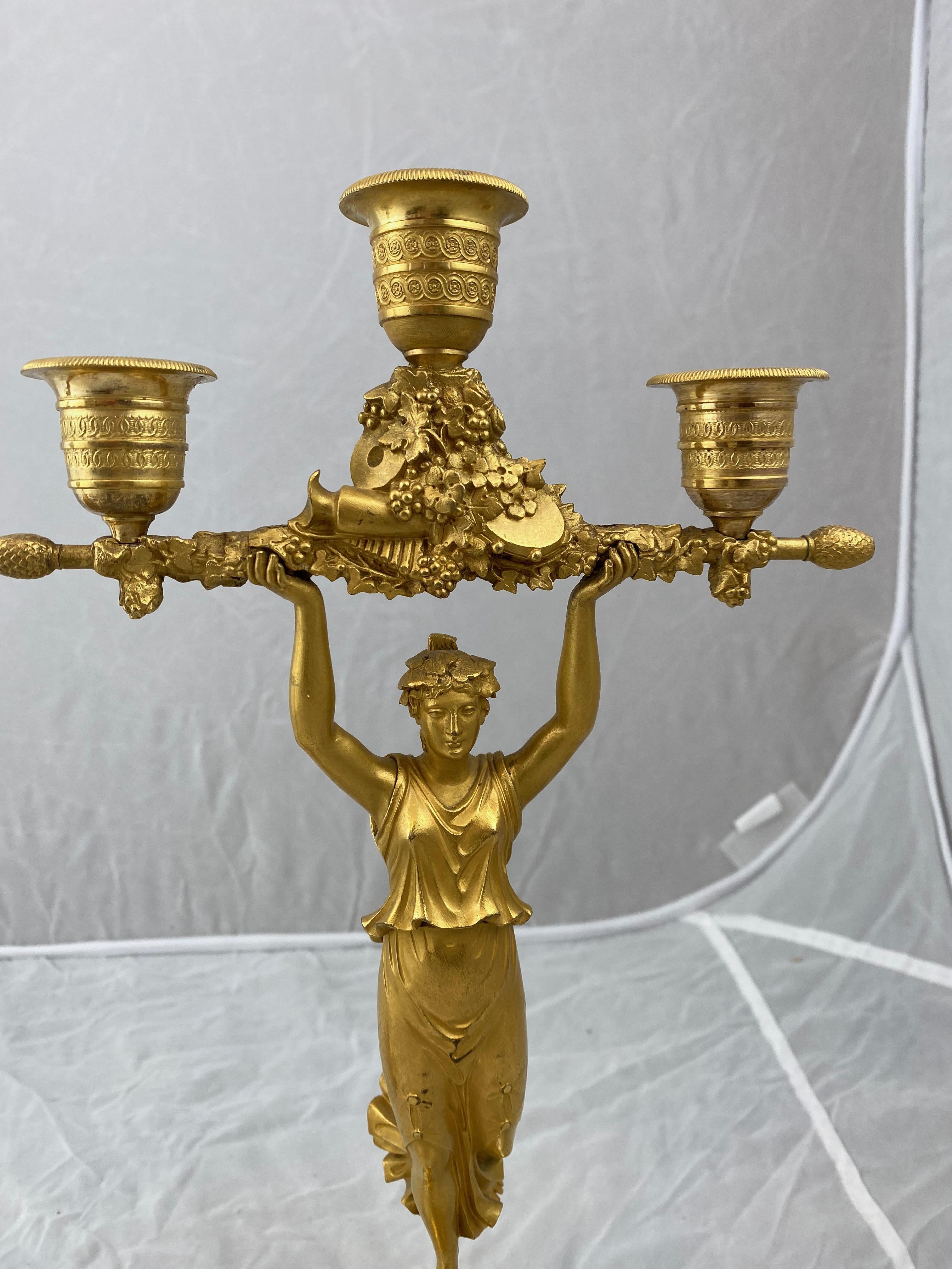 Pair of Empire Candelabra, French, circa 1810 In Good Condition In Stockholm, SE