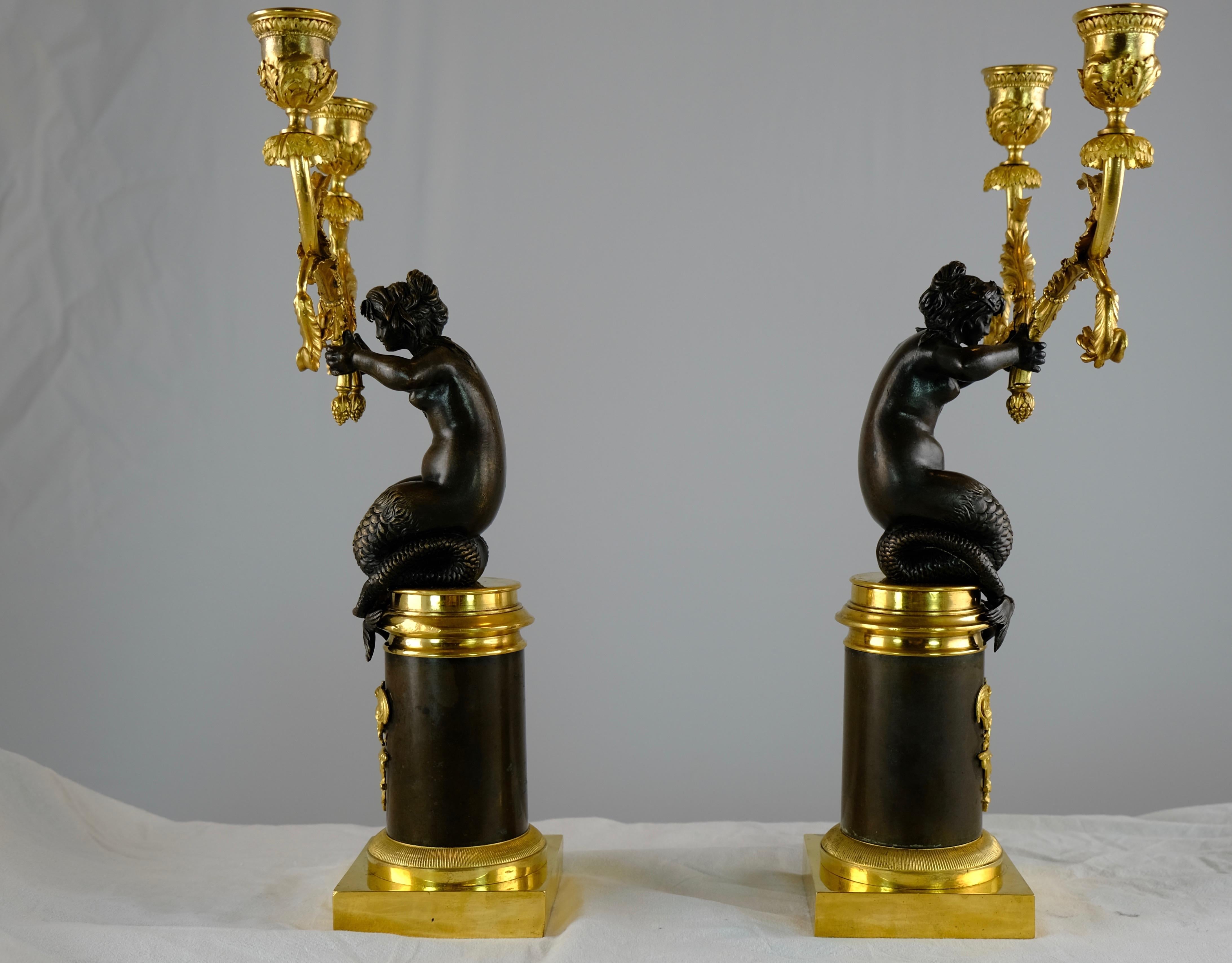 Pair of Empire Candelabra Made circa 1800, Claude Galle In Good Condition In Stockholm, SE