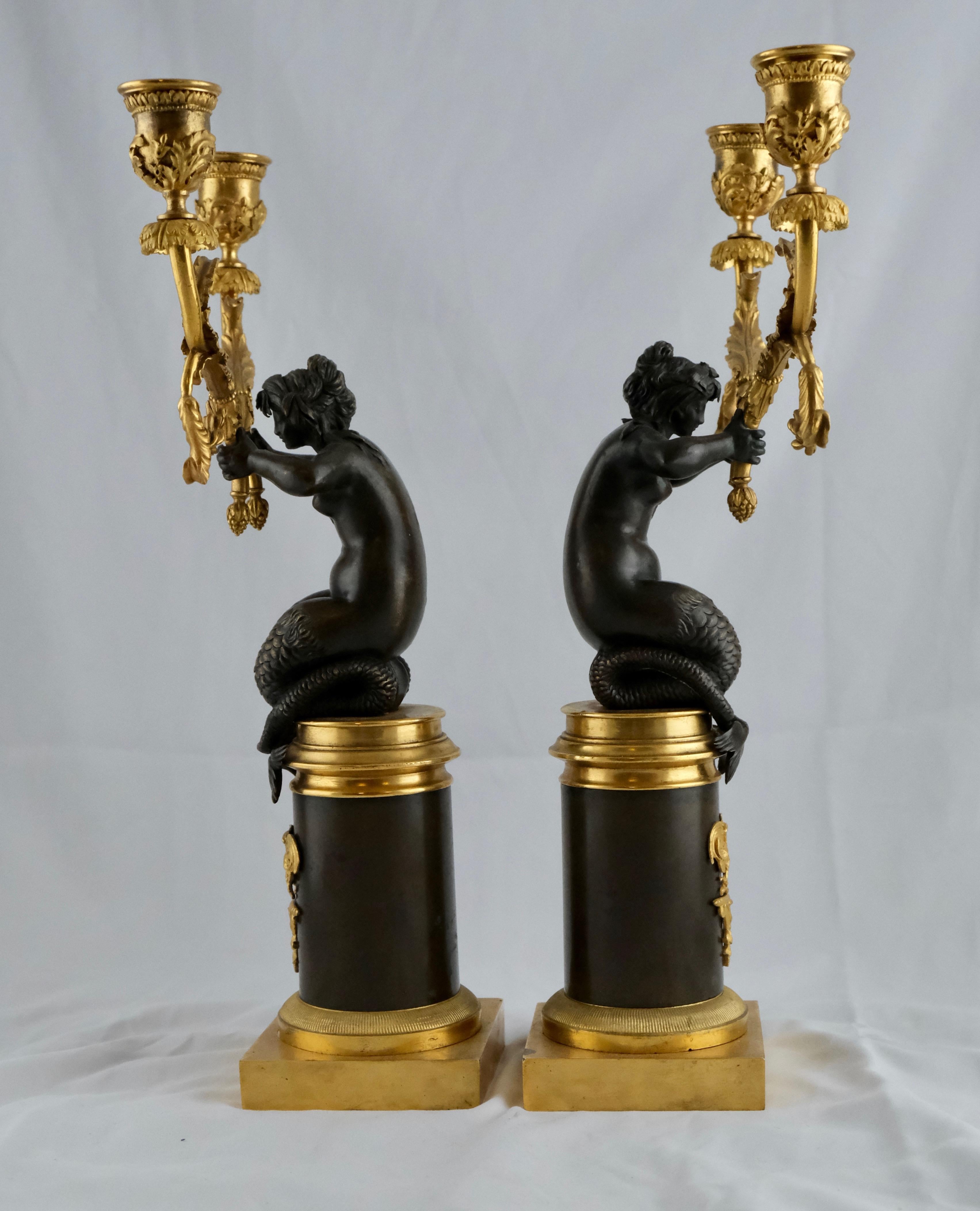 Pair of Empire Candelabra Made circa 1800 1