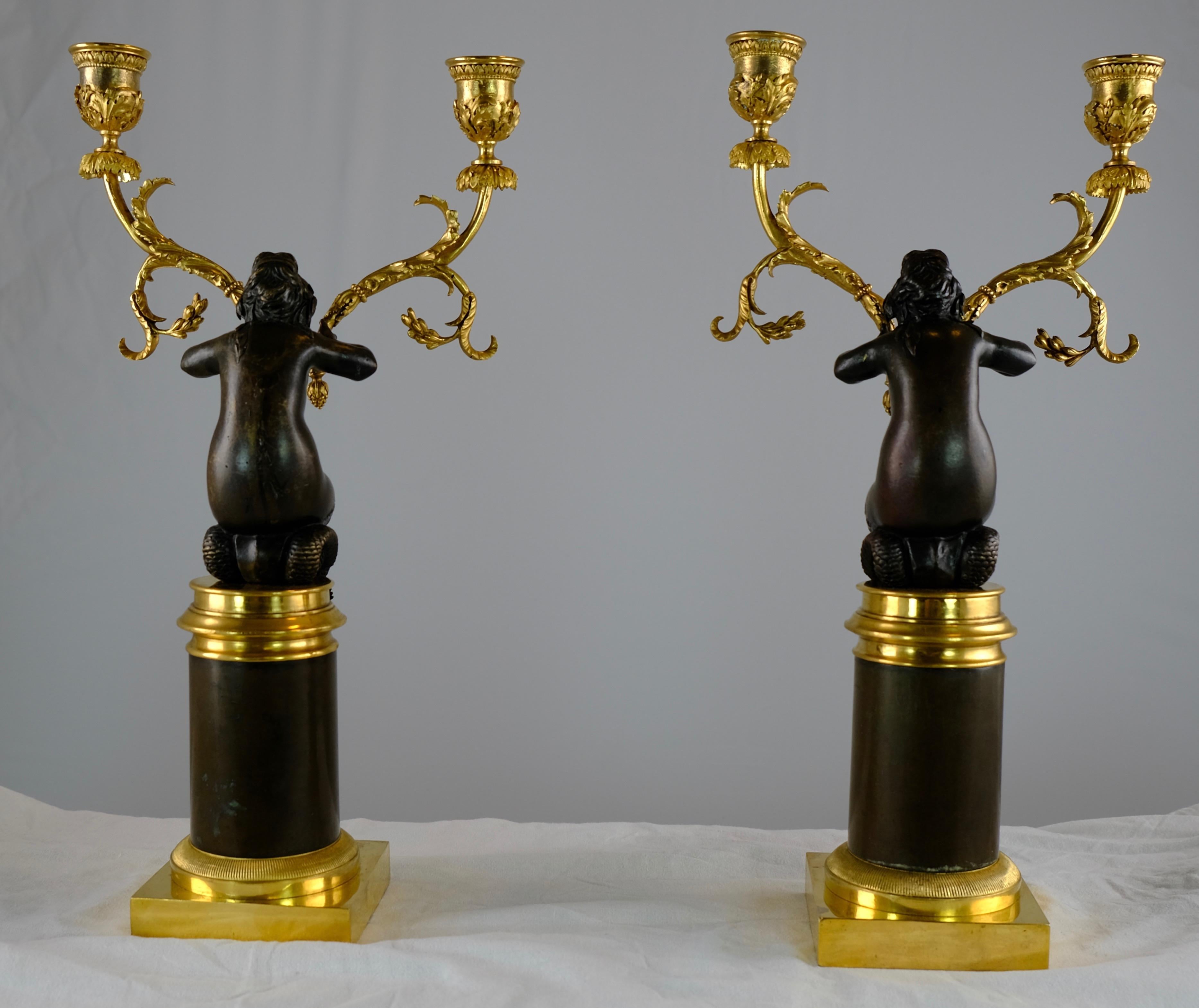 Pair of Empire Candelabra Made circa 1800 8