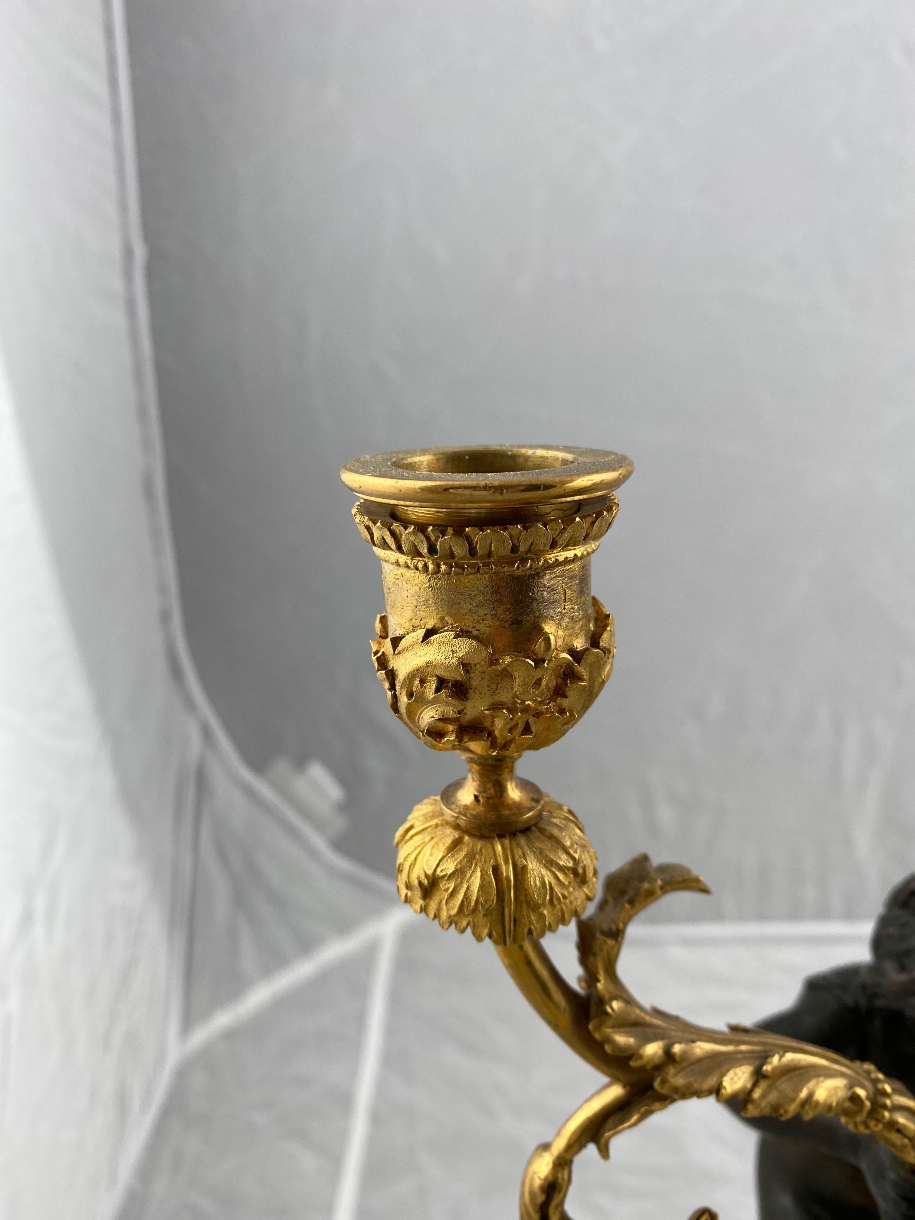 Gilt Pair of Empire Candelabra Made circa 1800