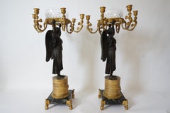 Pair of Empire Style Gilt Bronze Candelabra after Thomire