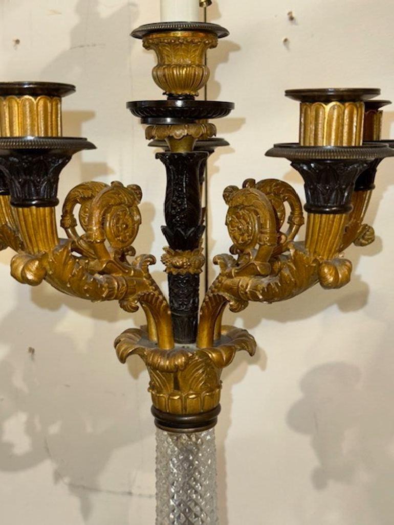 Pareja de candelabros Imperio Bronce en venta