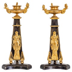 Pareja de candelabros Imperio, principios del siglo XIX