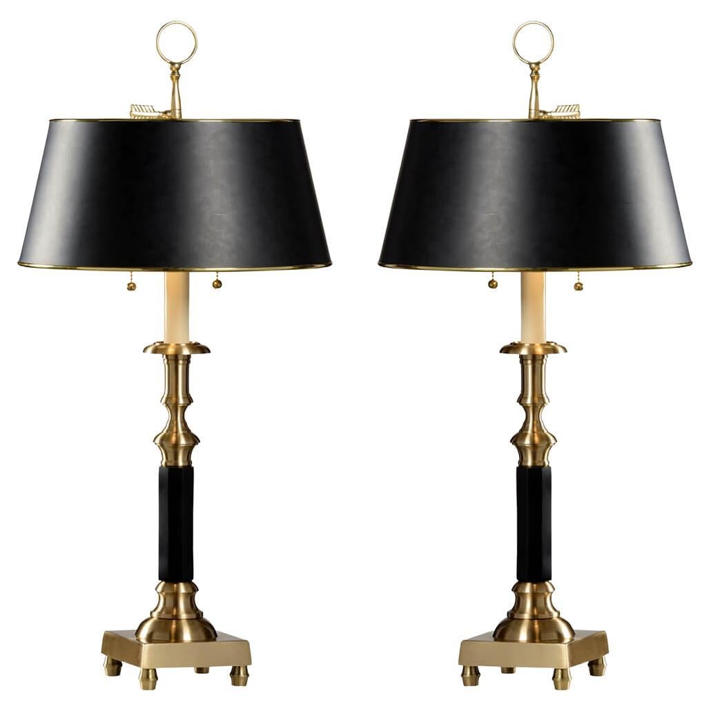 Pair of Empire Candlestick Lamps