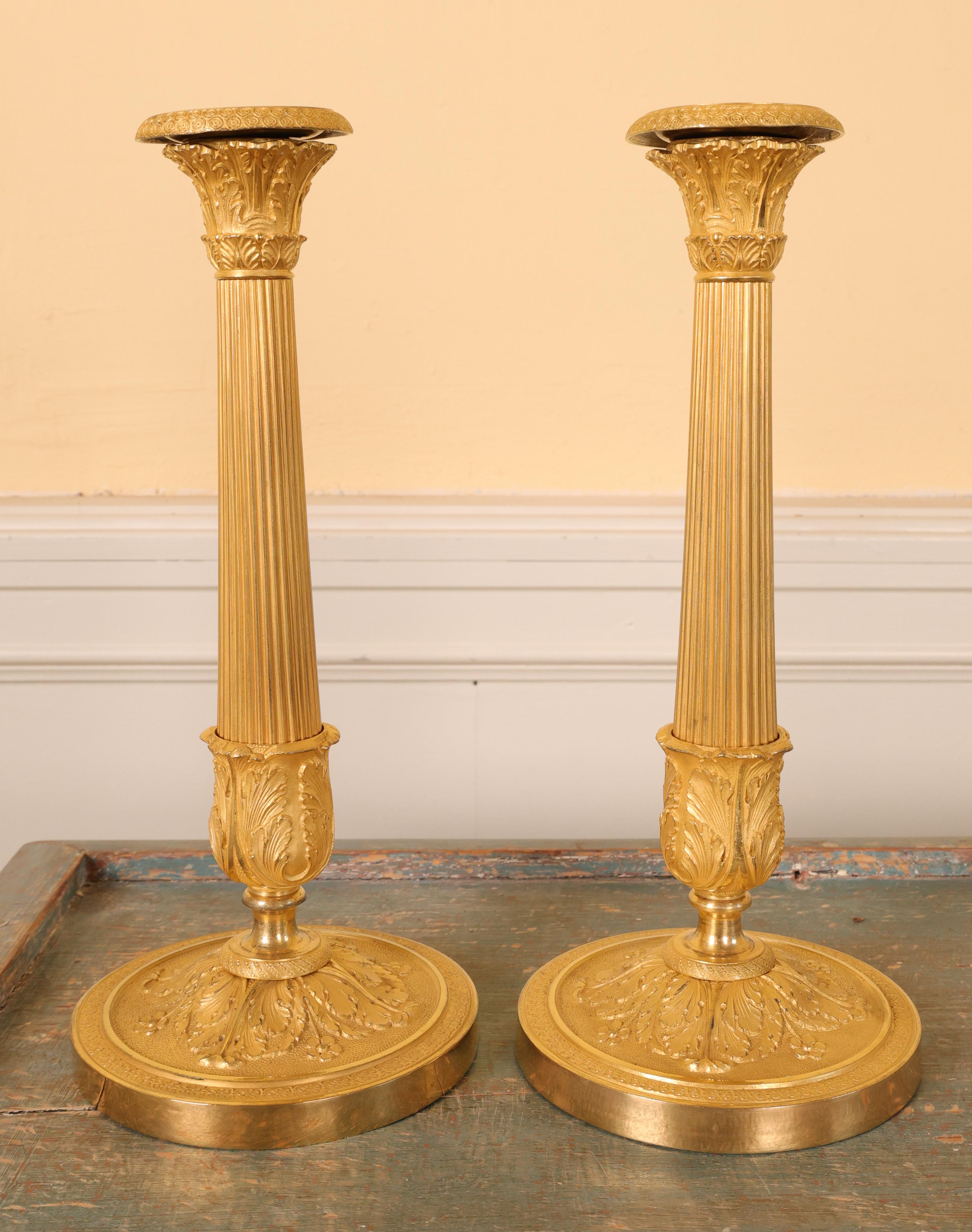 Stile impero Coppia di candelabri Impero in vendita