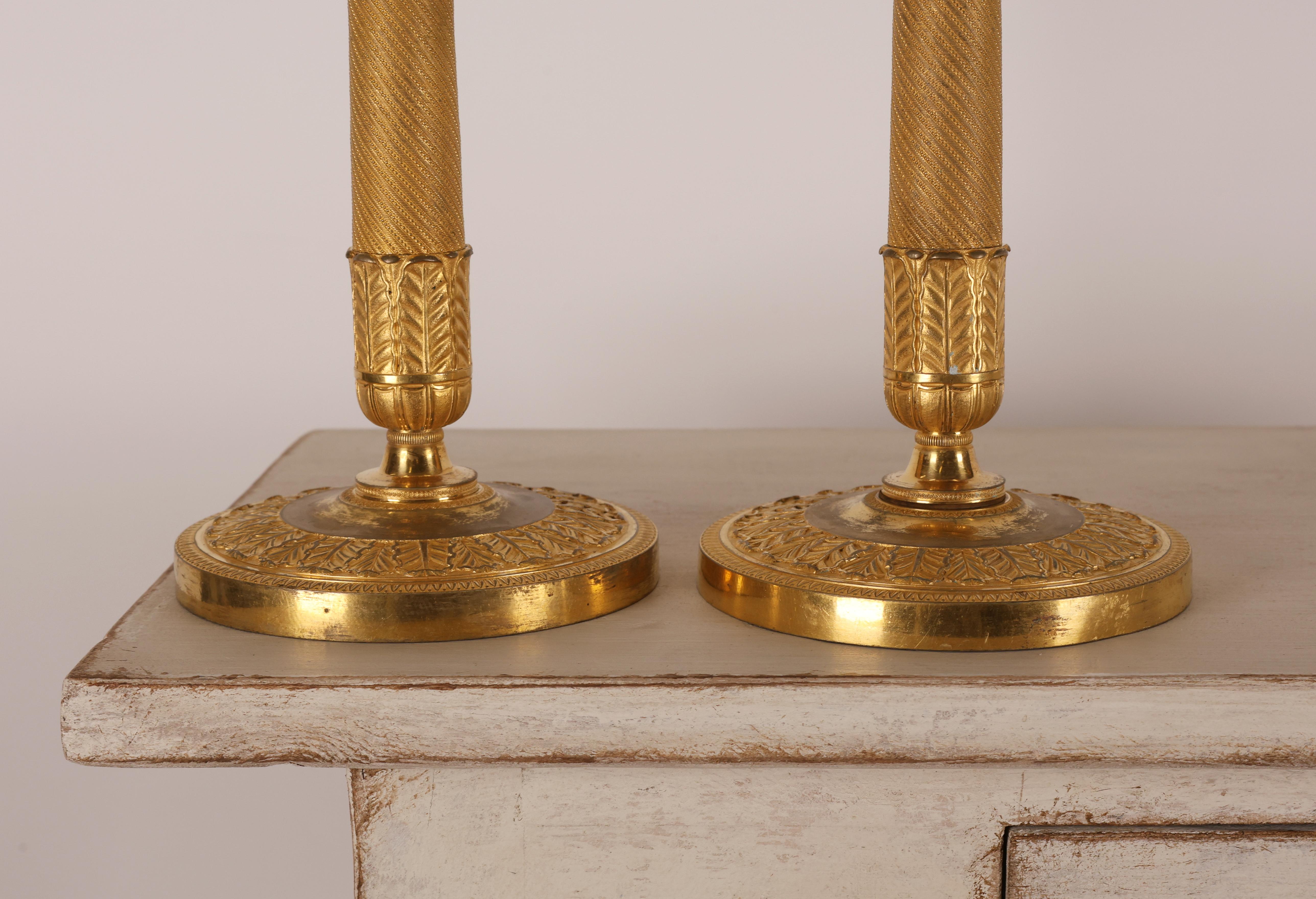 Francese Coppia di candelabri Impero in vendita