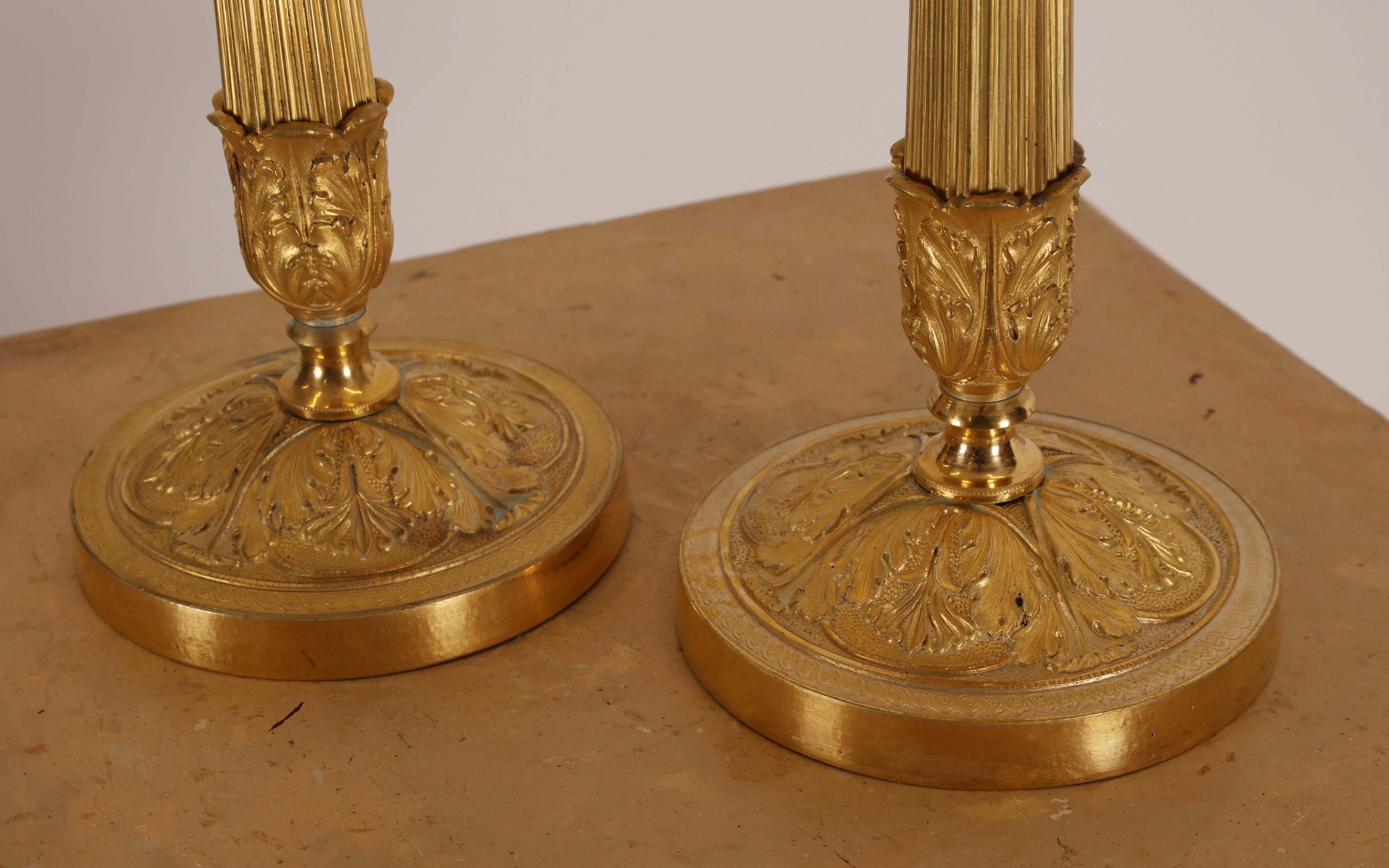 Francese Coppia di candelabri Impero in vendita