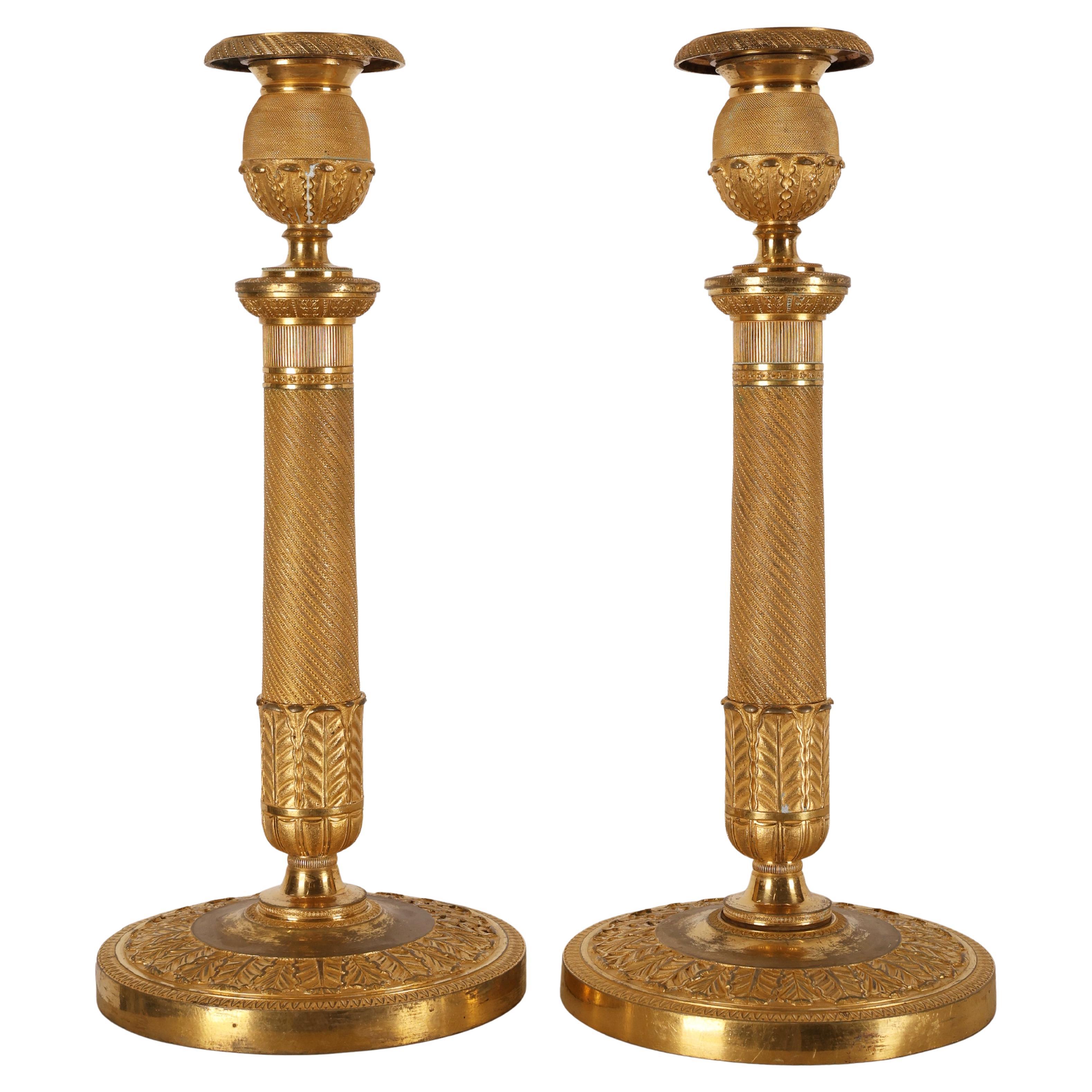 Pareja de candeleros Imperio