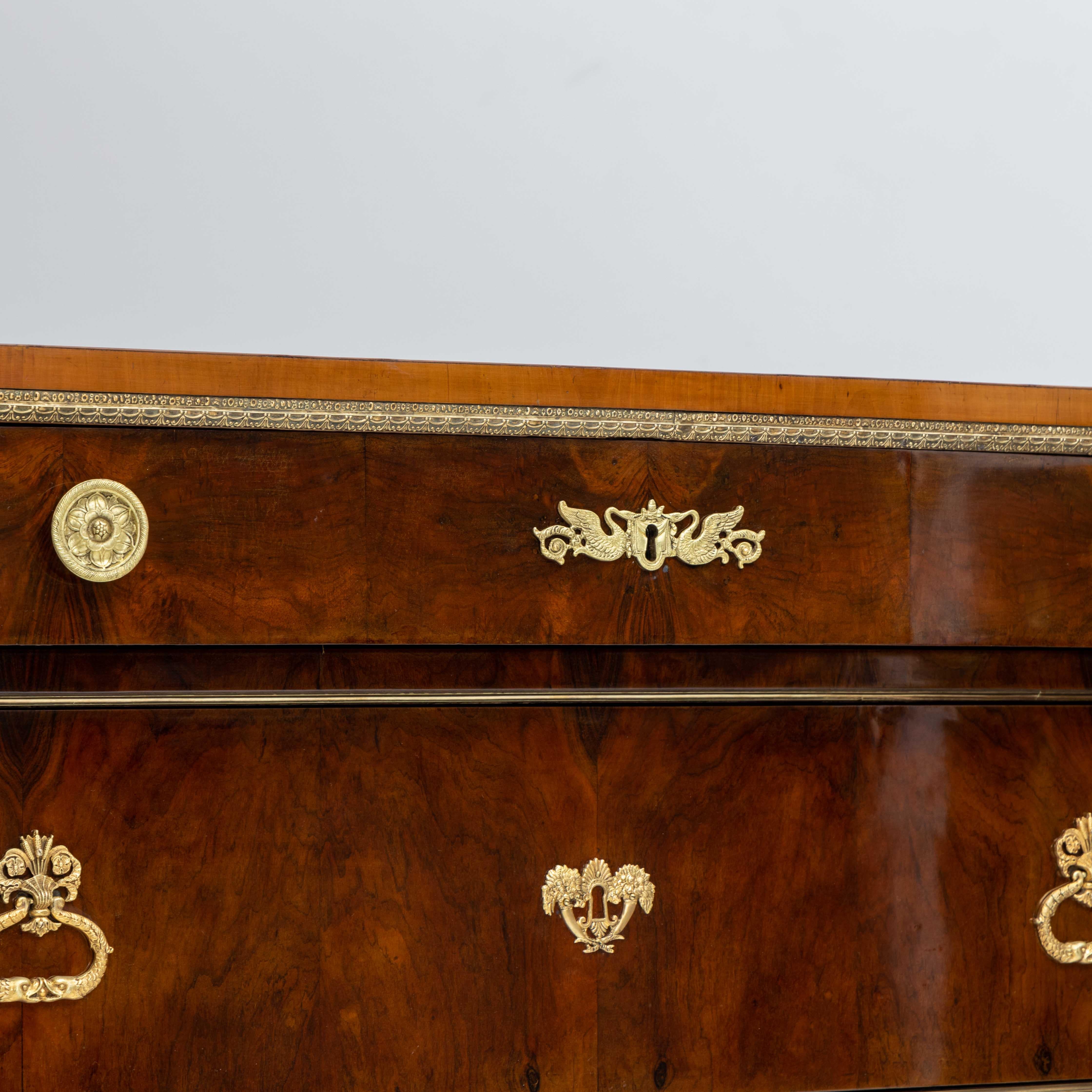 Pair of Empire Chests of Drawers with Fire-Gilt Fittings, Italy Early 19th Cent. 6