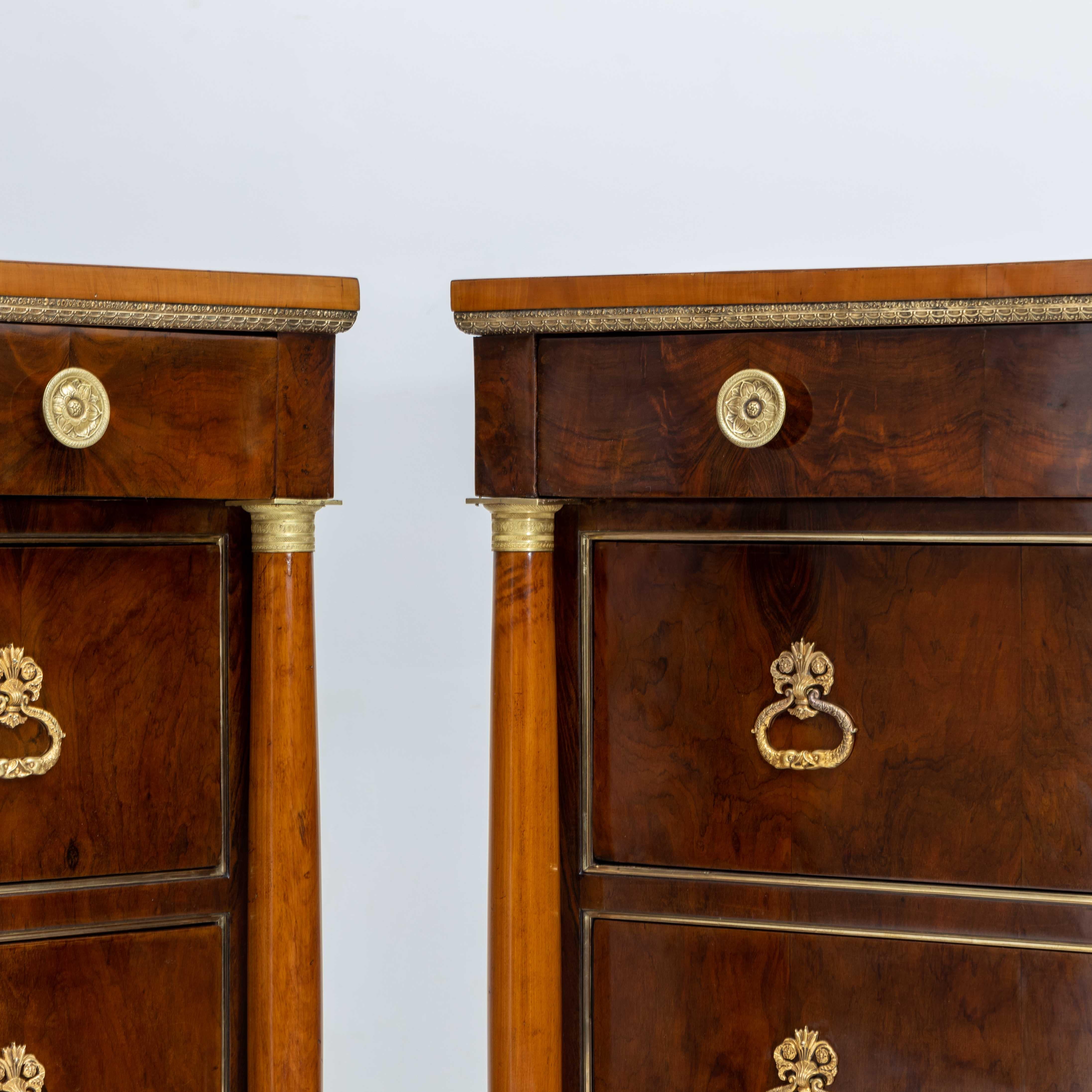 Pair of Empire Chests of Drawers with Fire-Gilt Fittings, Italy Early 19th Cent. In Excellent Condition In Greding, DE
