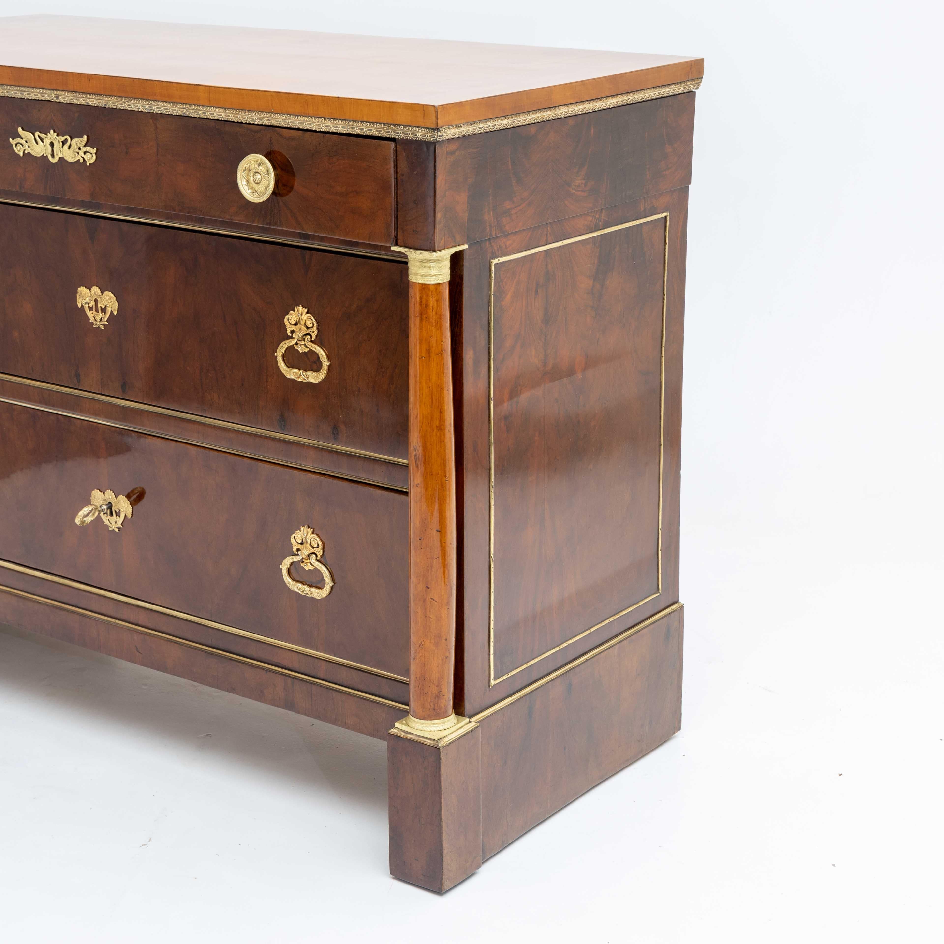 Pair of Empire Chests of Drawers with Fire-Gilt Fittings, Italy Early 19th Cent. 1