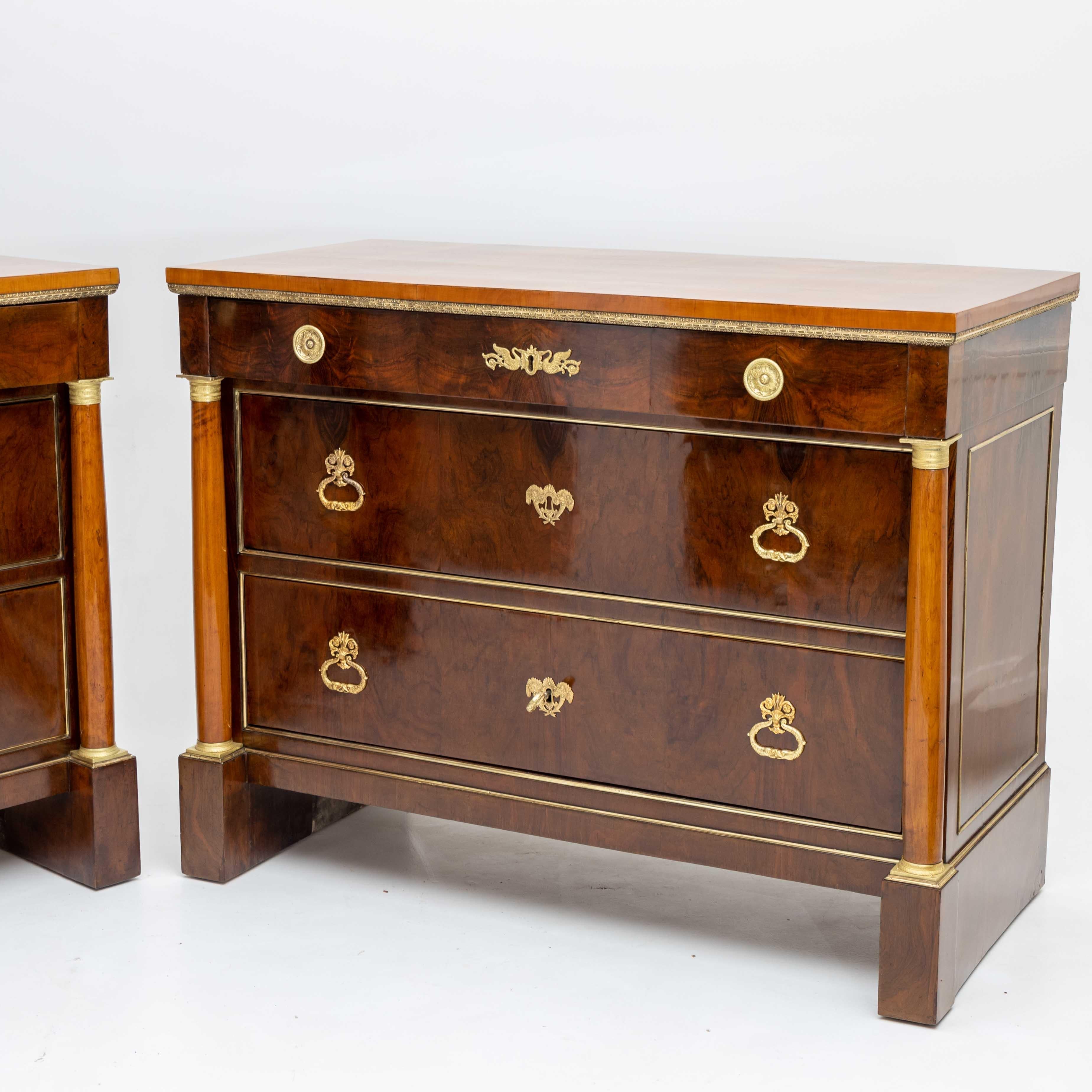 Pair of Empire Chests of Drawers with Fire-Gilt Fittings, Italy Early 19th Cent. 3