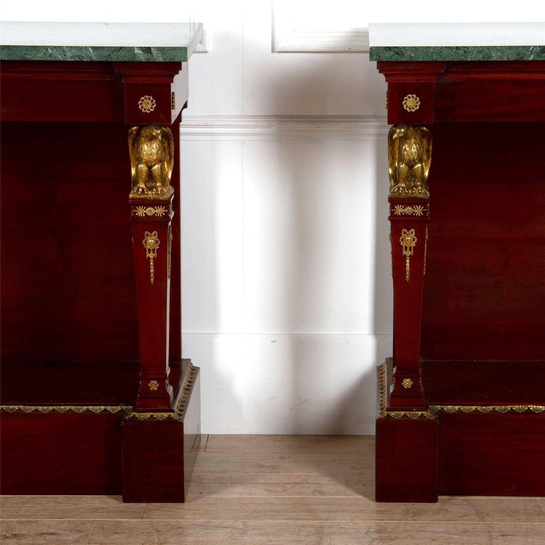 19th Century Pair of Empire Console Tables For Sale