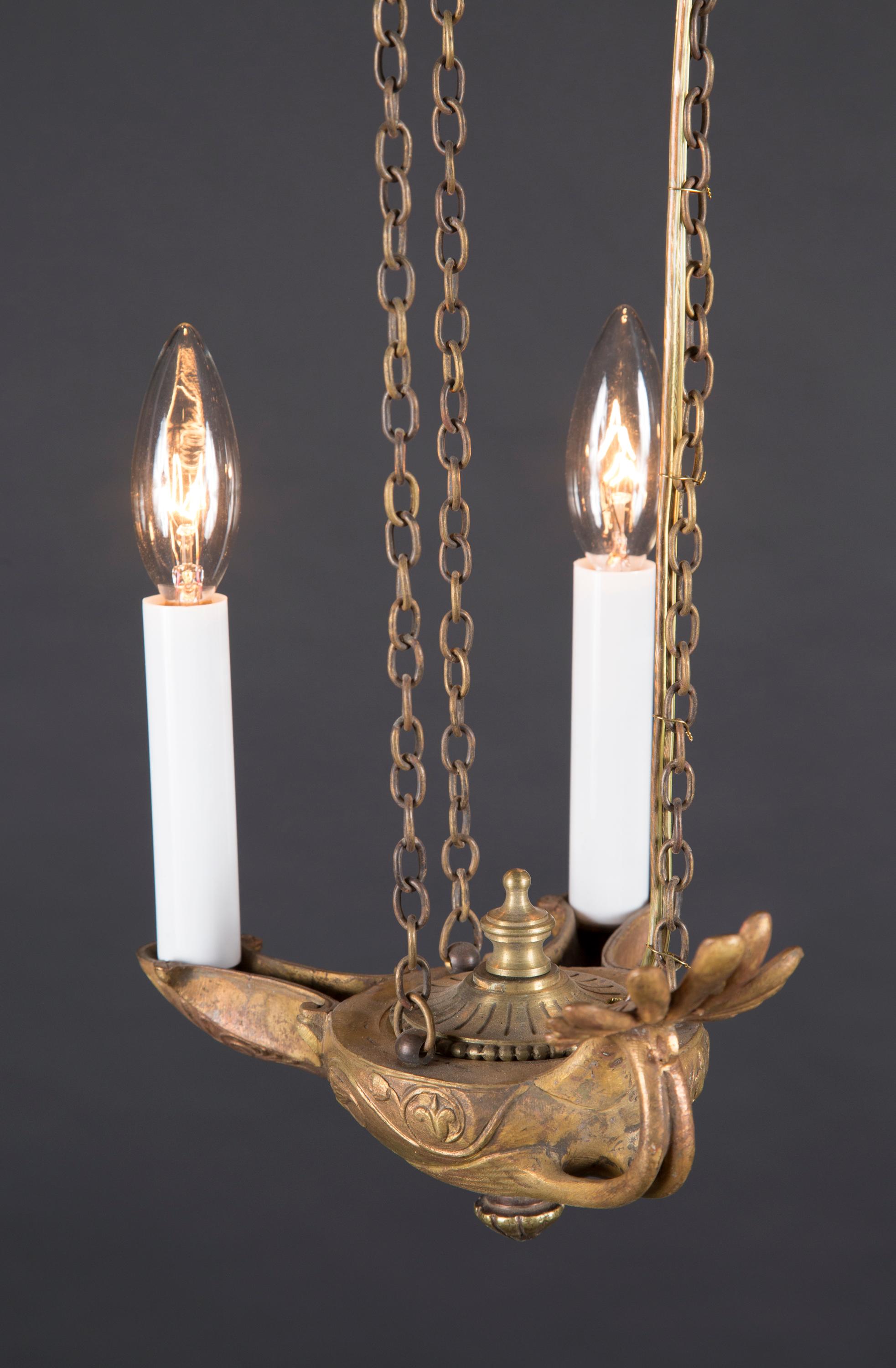 Pair of Empire Hanging Lamps, French 19th Century For Sale 1