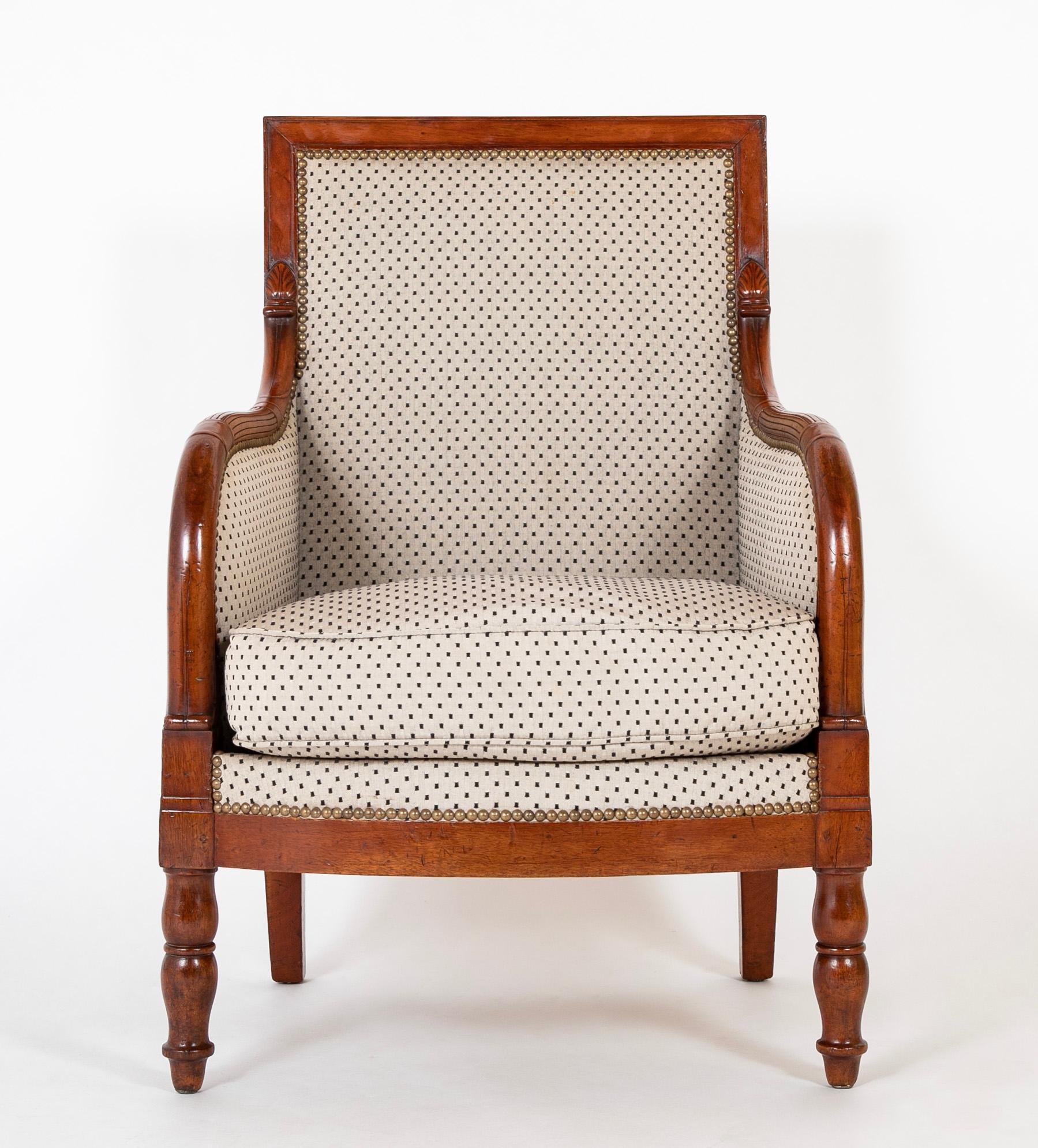 Pair of Empire Mahogany Armchairs Stamped 