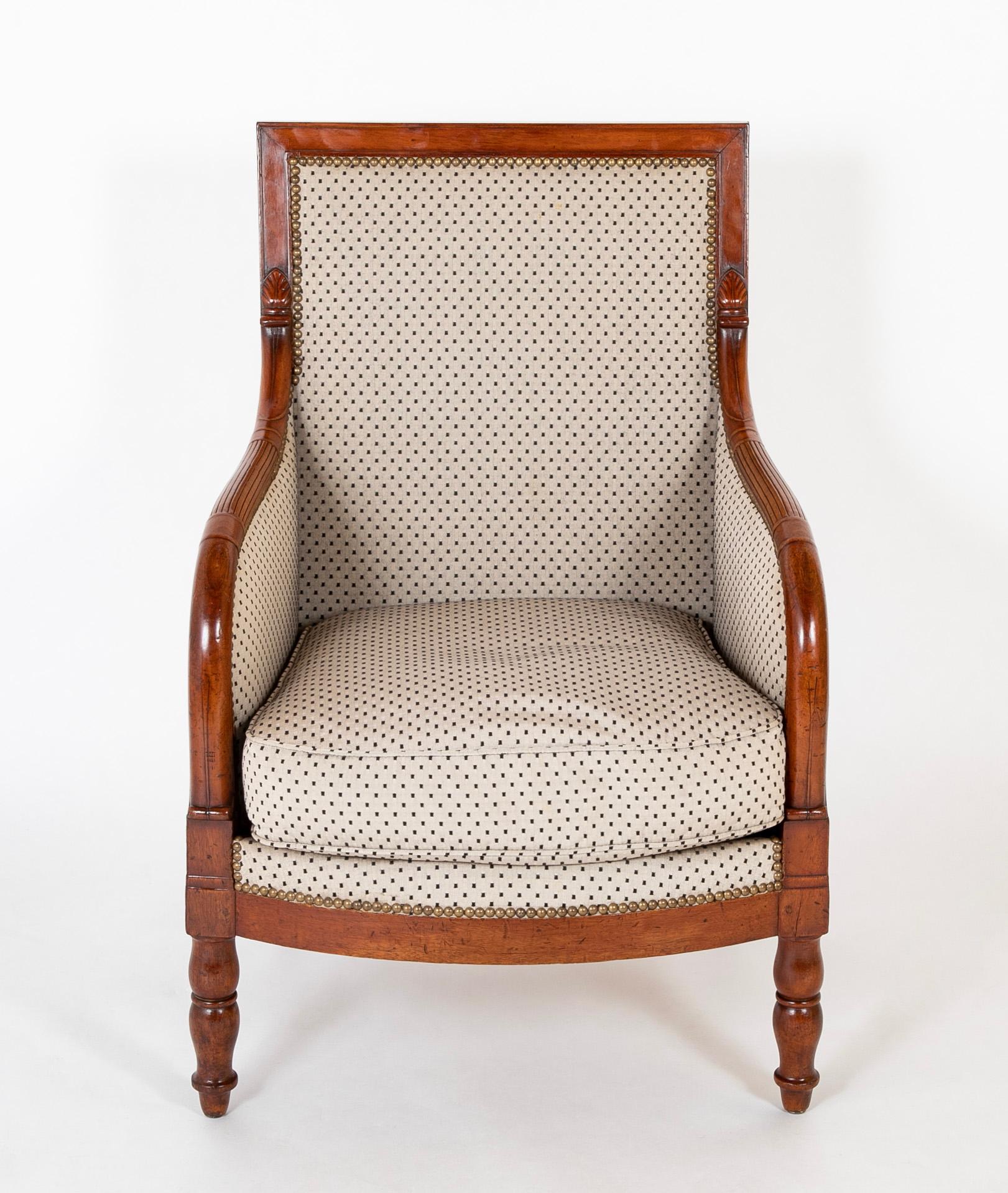 18th Century Pair of Empire Mahogany Armchairs Stamped 