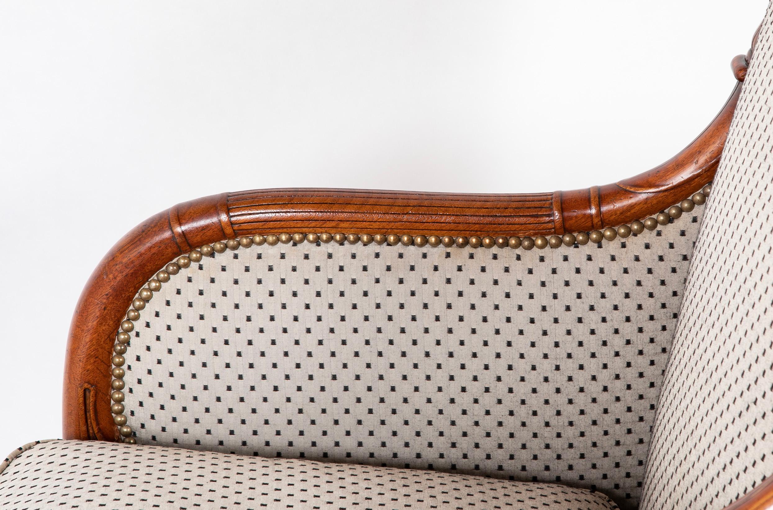 Pair of Empire Mahogany Armchairs Stamped 