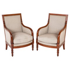 Used Pair of Empire Mahogany Armchairs Stamped "Jacob D R Medee"