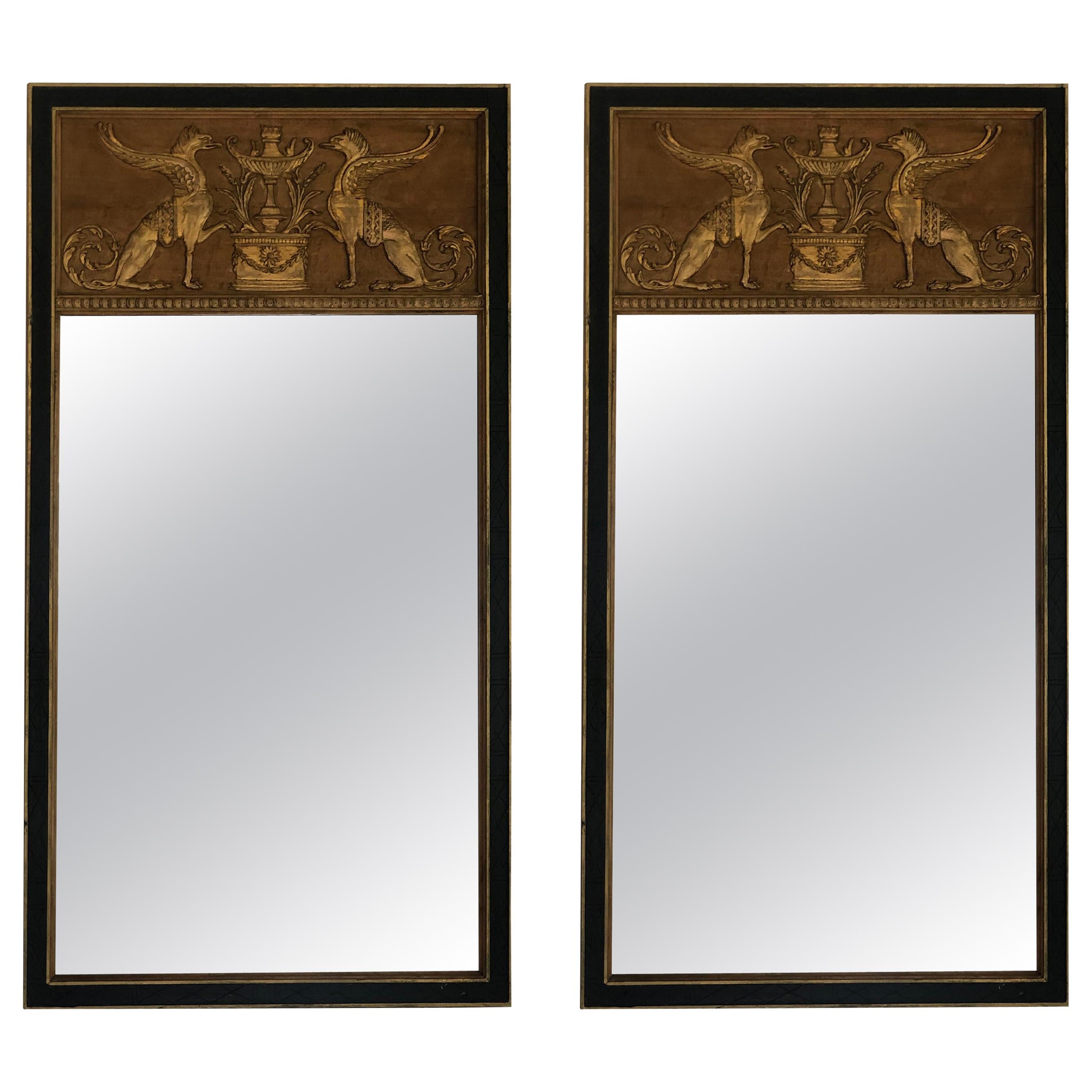 Pair of Empire Neoclassical Mirrors