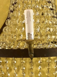 Timothy Outlton, Empire Style, Wall Sconces, Steel, Crystal, 1990s